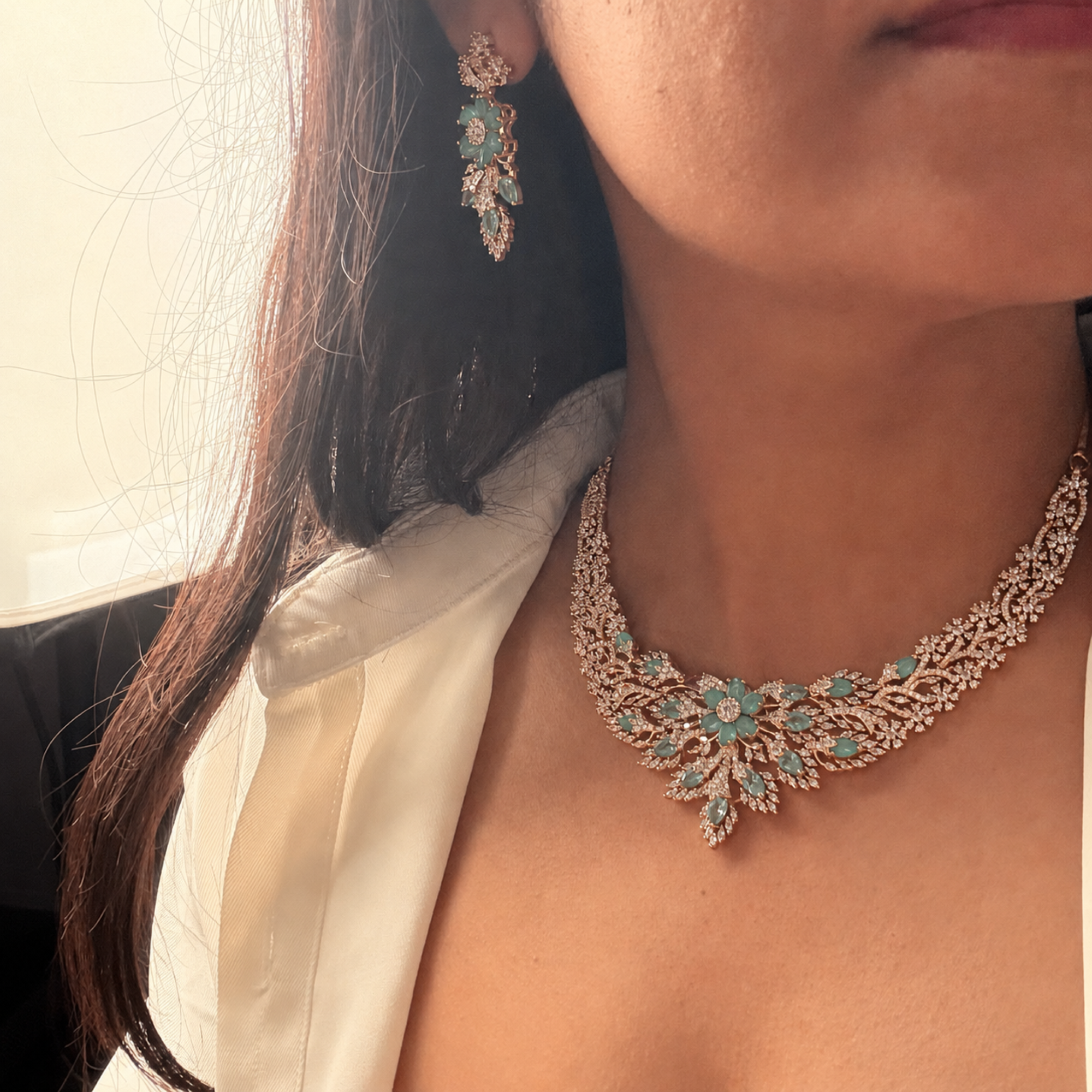 Rubina CZ Fusion Necklace Set