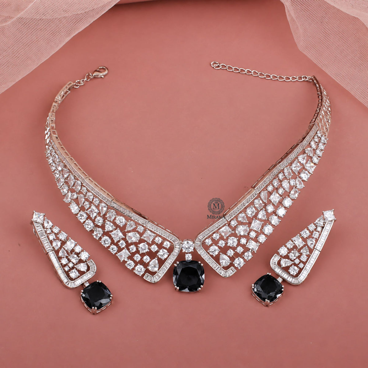 Zina CZ Designer Necklace Set