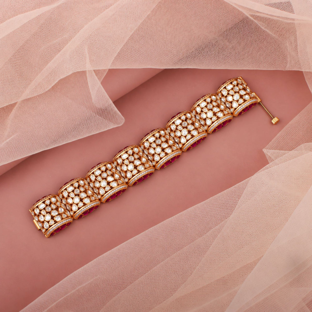 Shreeja Moissanite Polki Designer Bracelet