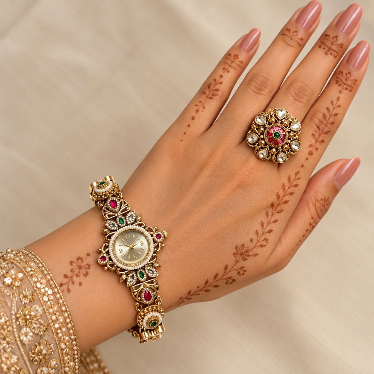 Shivangi Antique Watch Ring Combo