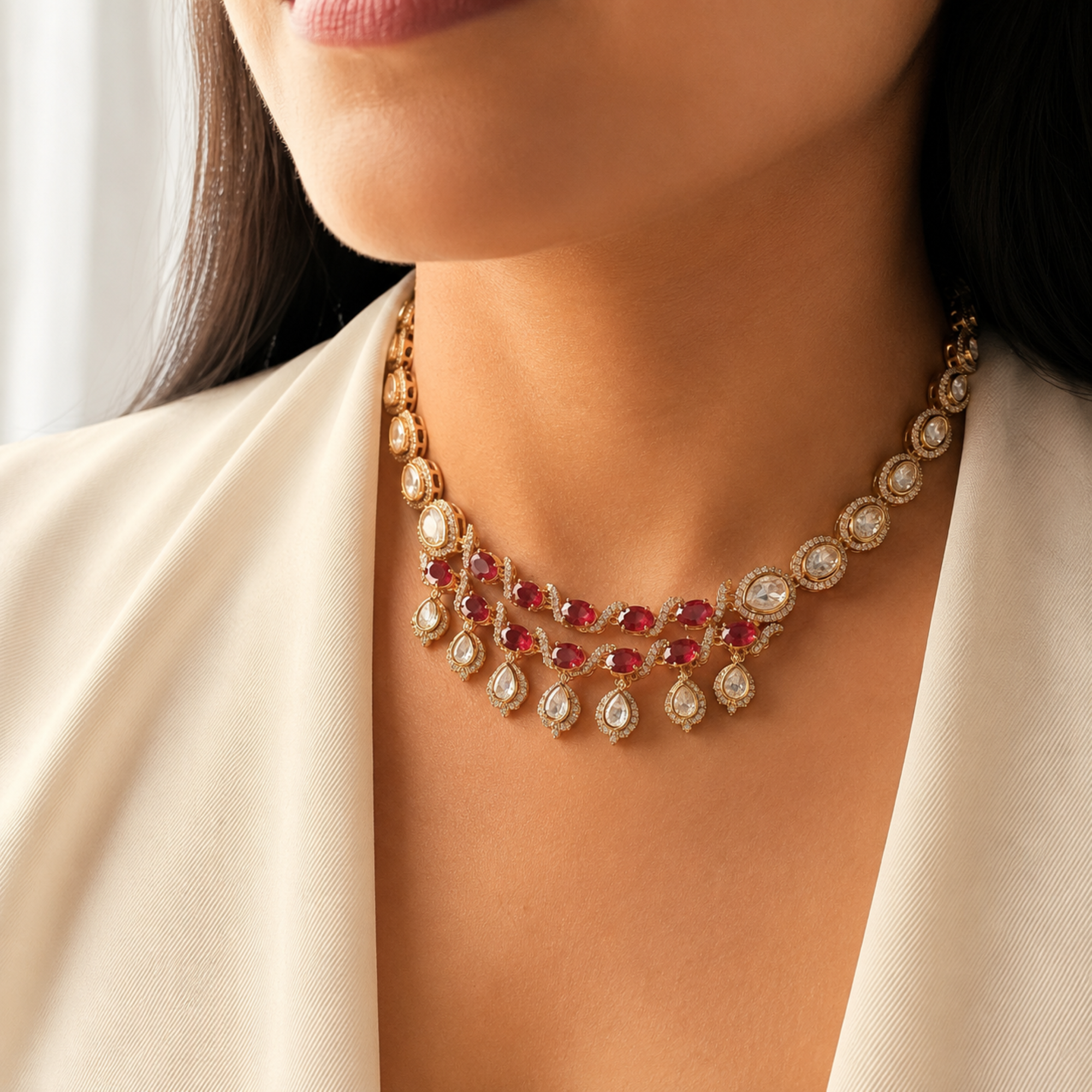 Tarashi Moissanite Necklace Set