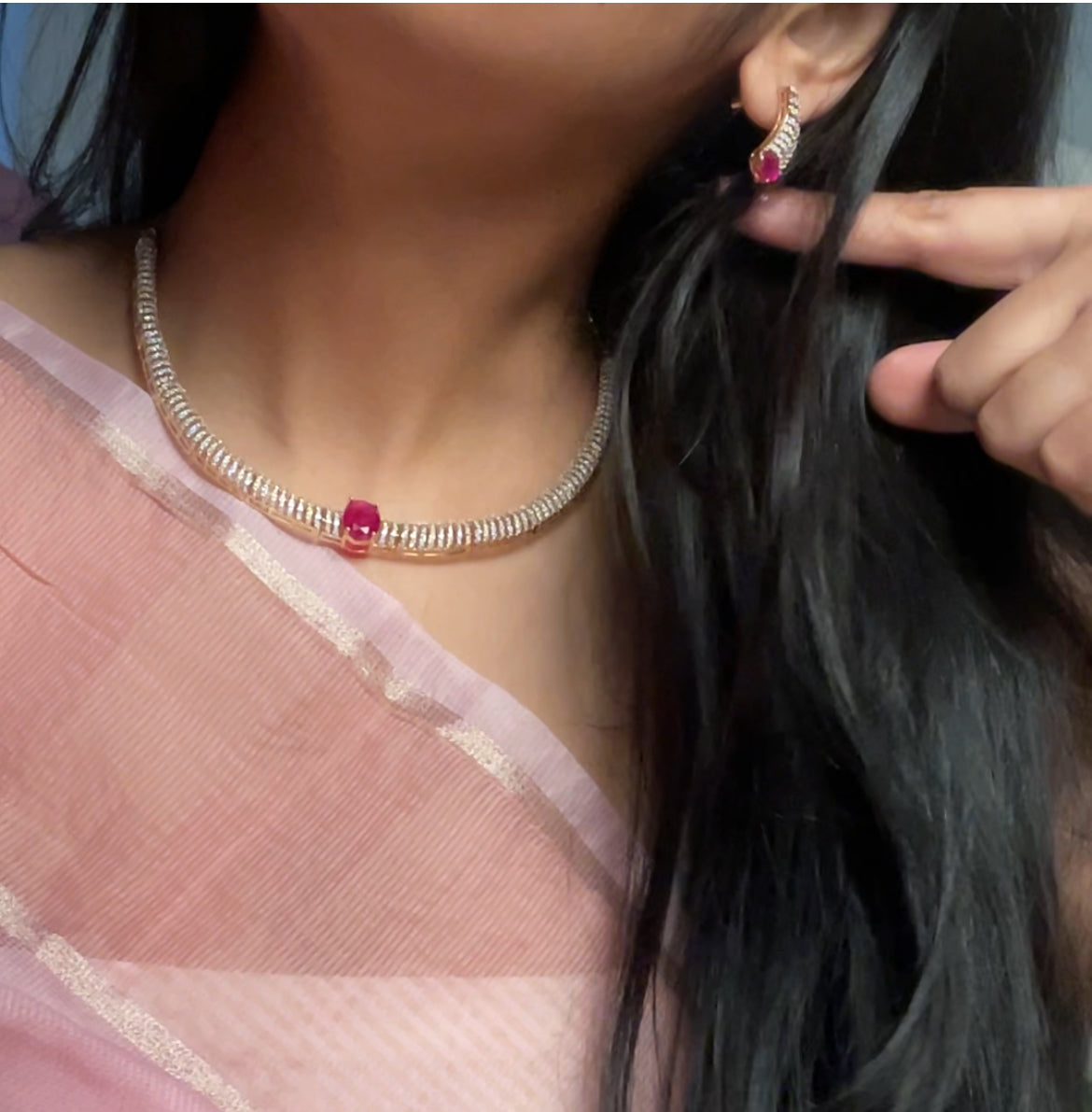 Ditya CZ Husli Necklace Set