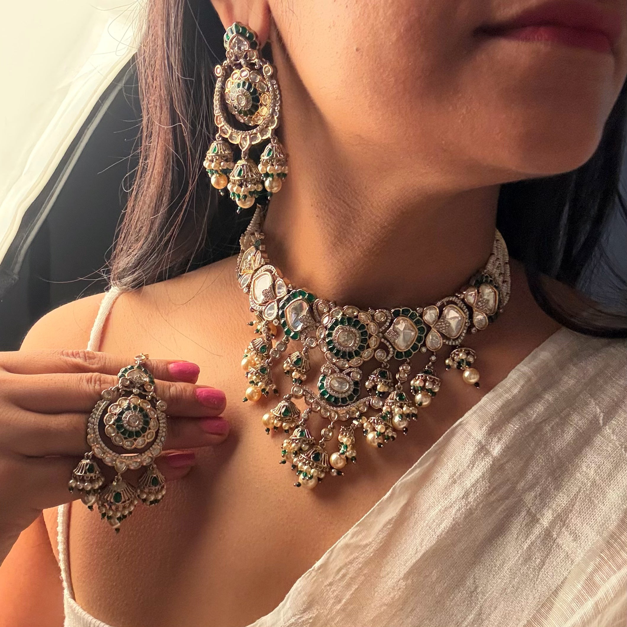 Tarana Polki Bridal Choker Set