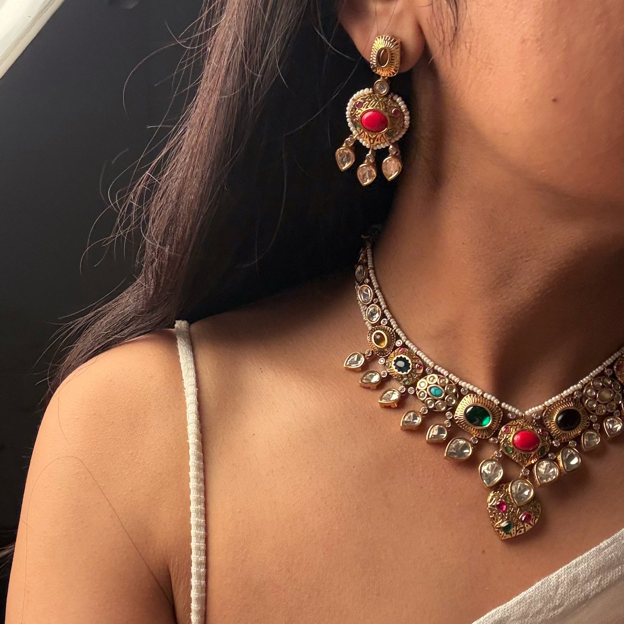 Padmavati Navratana Necklace Set