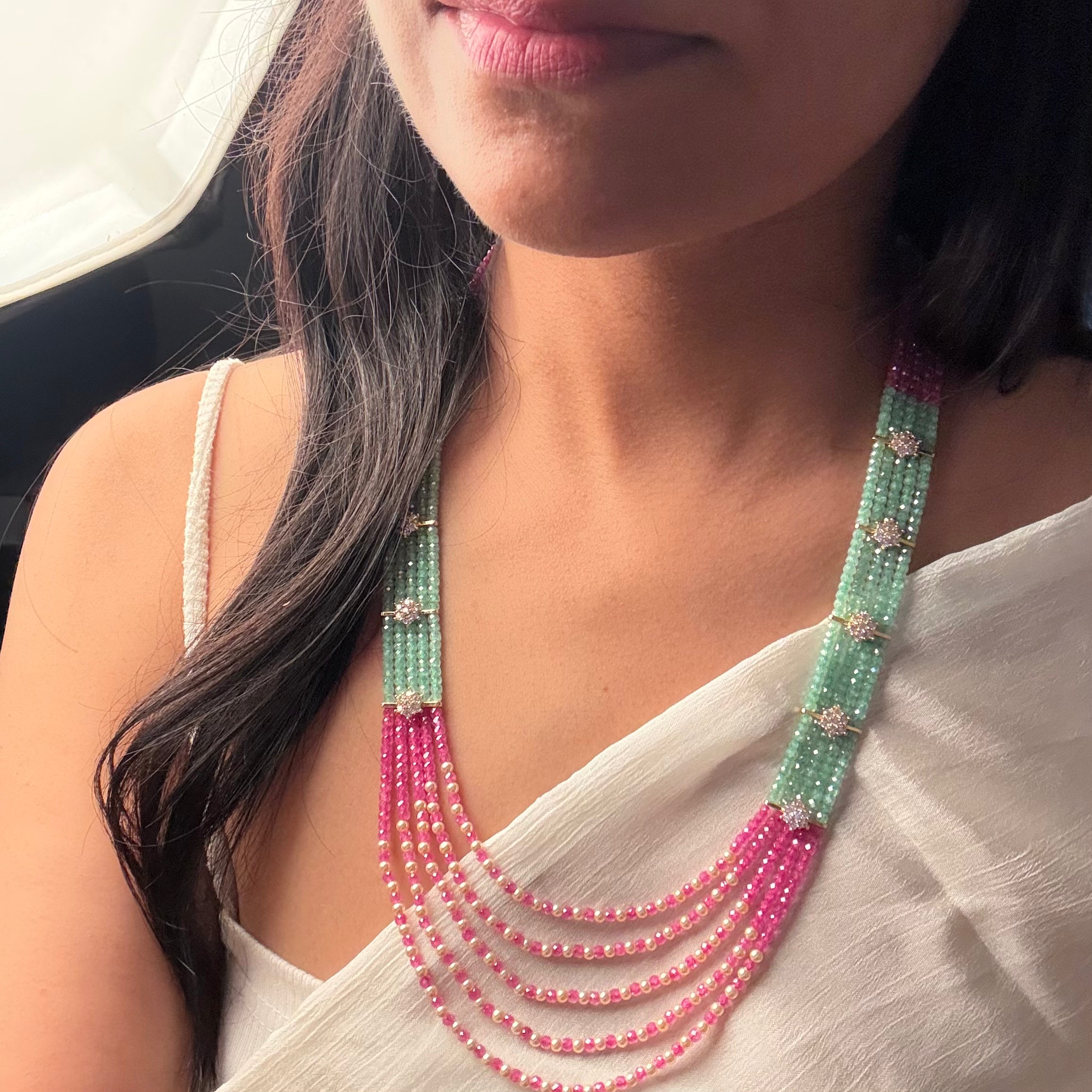 Roopam CZ Layered Necklace Set