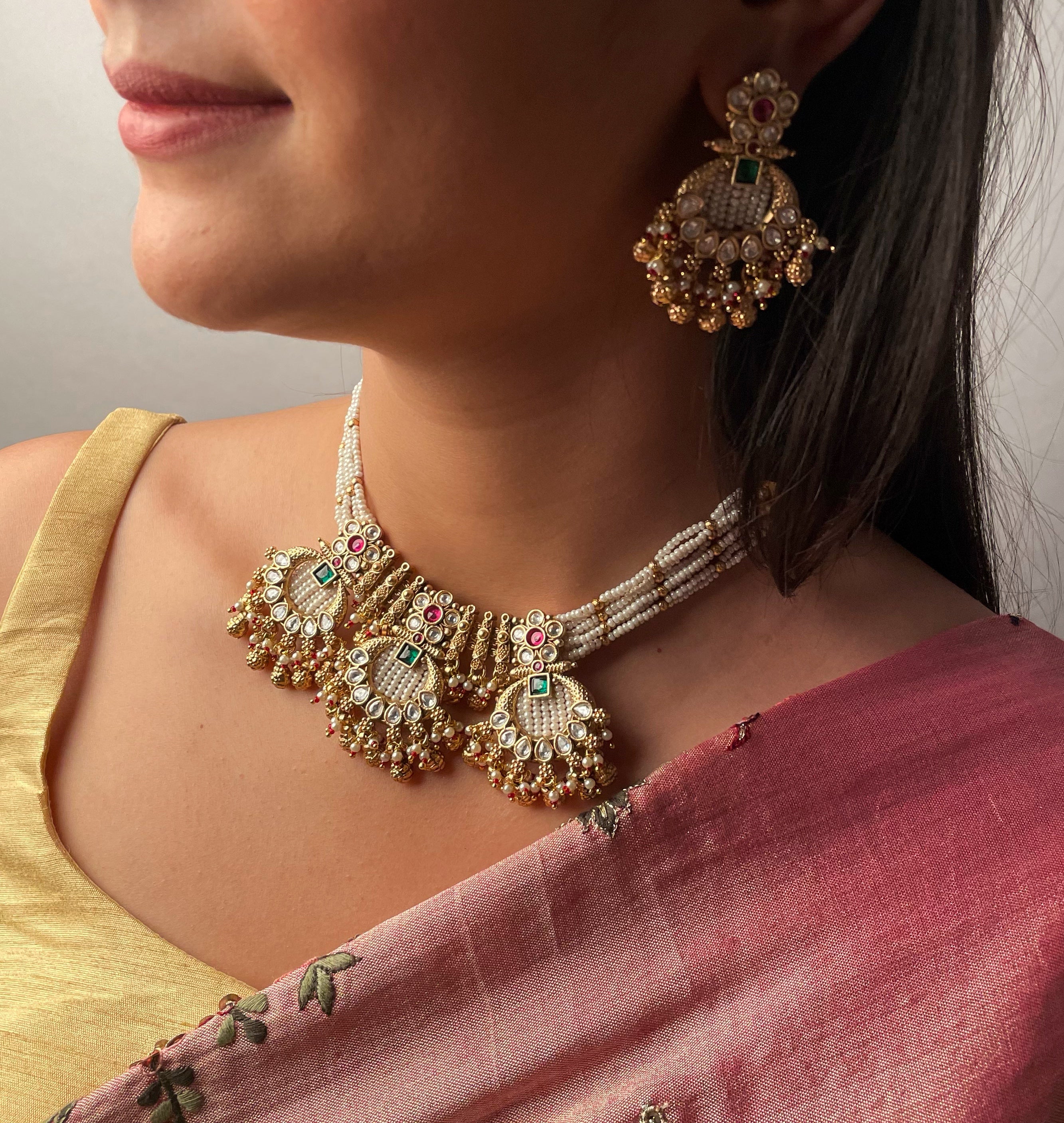 Falguni Antique Pearl Necklace Set