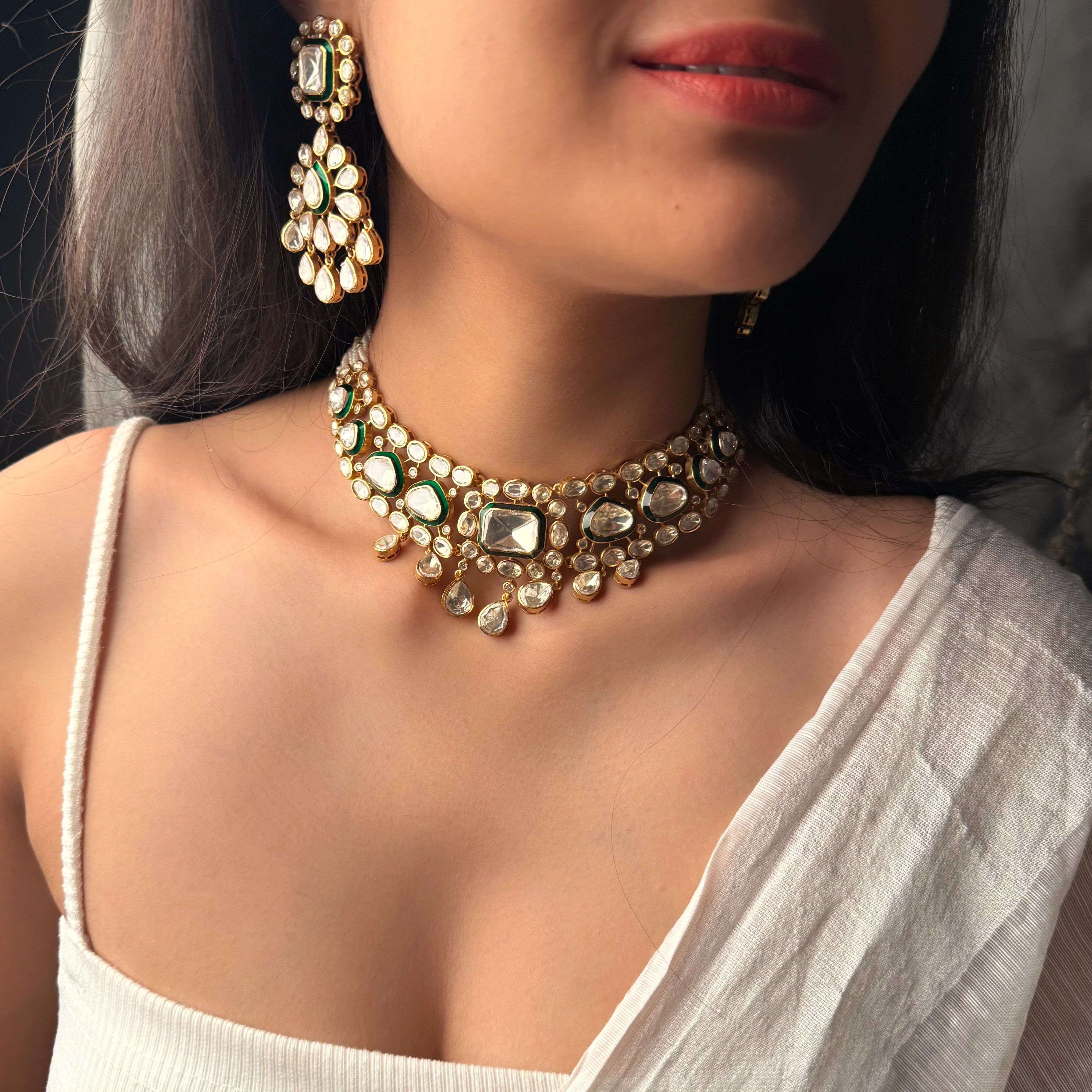 Shikha Moissanite Designer Necklace Set
