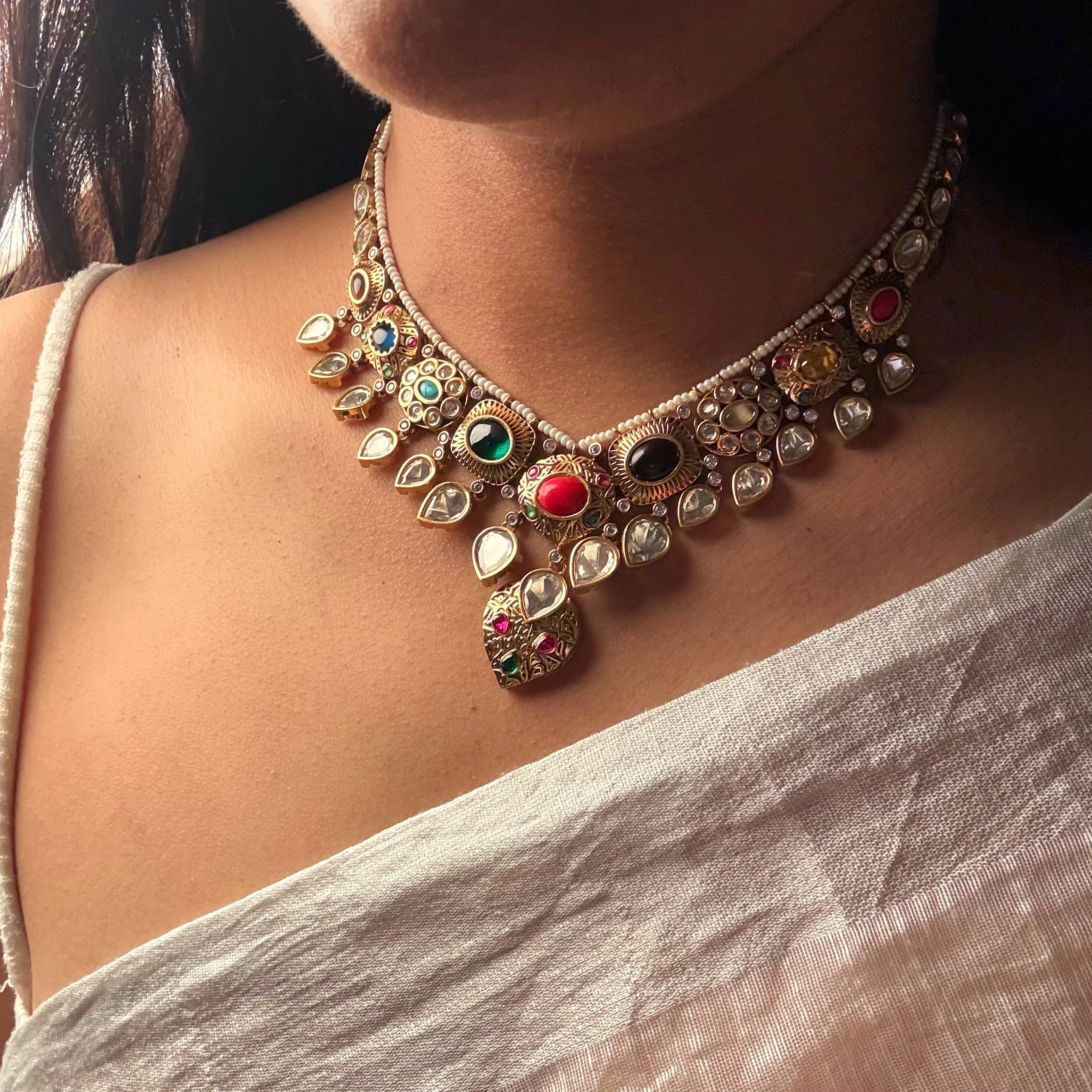 Padmavati Navratana Necklace Set