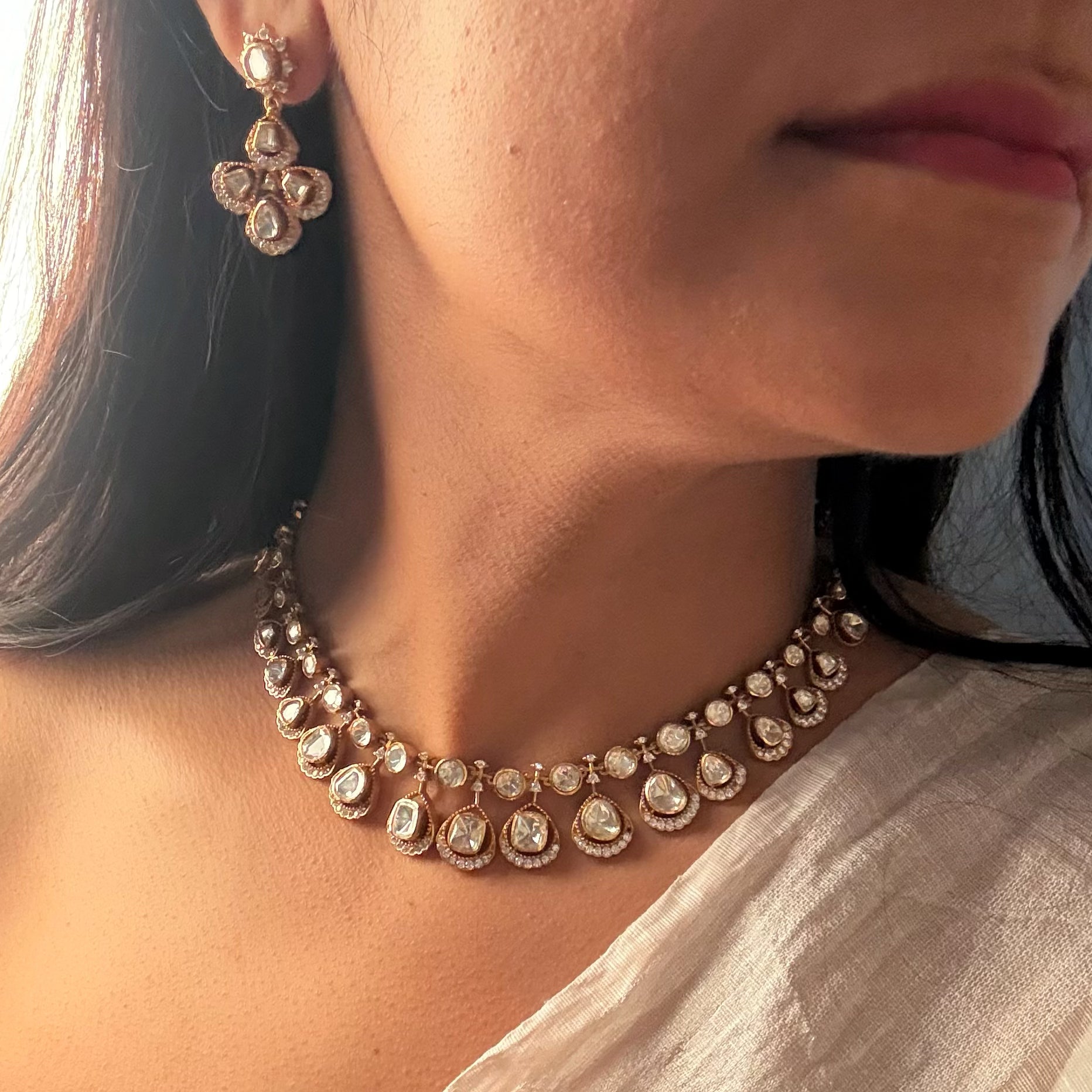 Sunidha Moissanite Designer Necklace Set