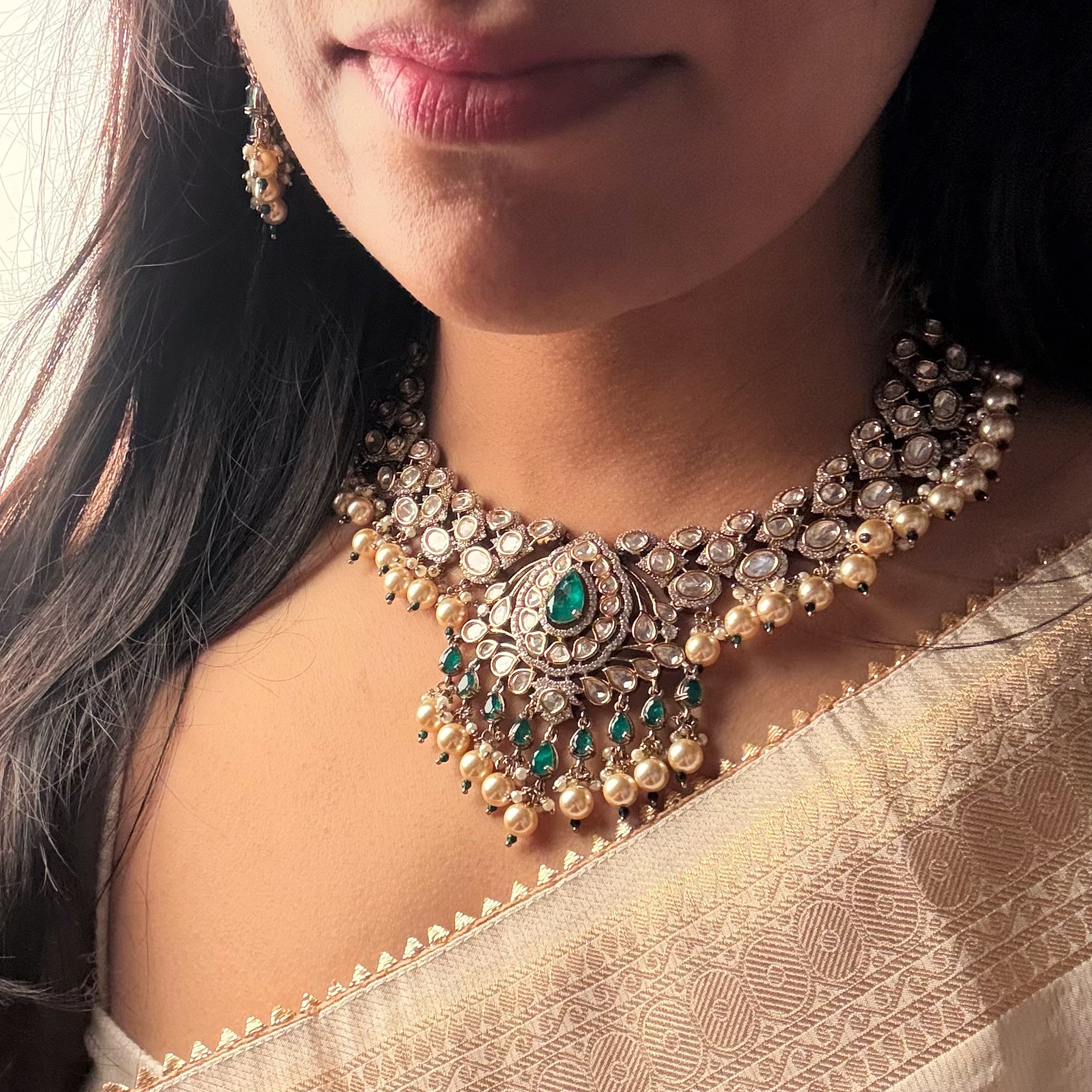 Reba Polki Bridal Necklace Set