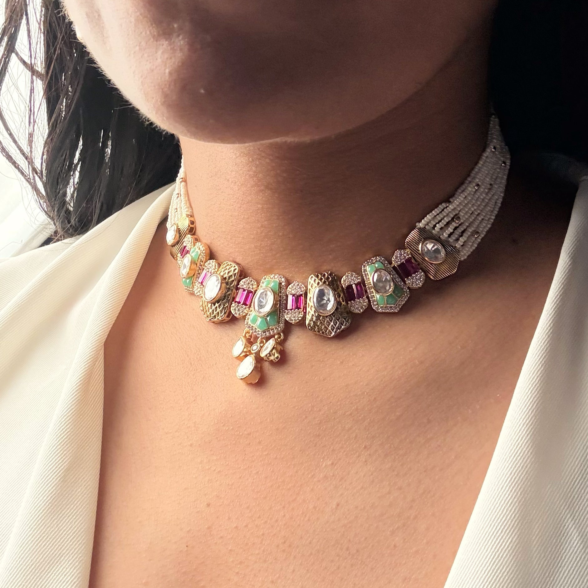 Tanika Polki Designer Necklace Set