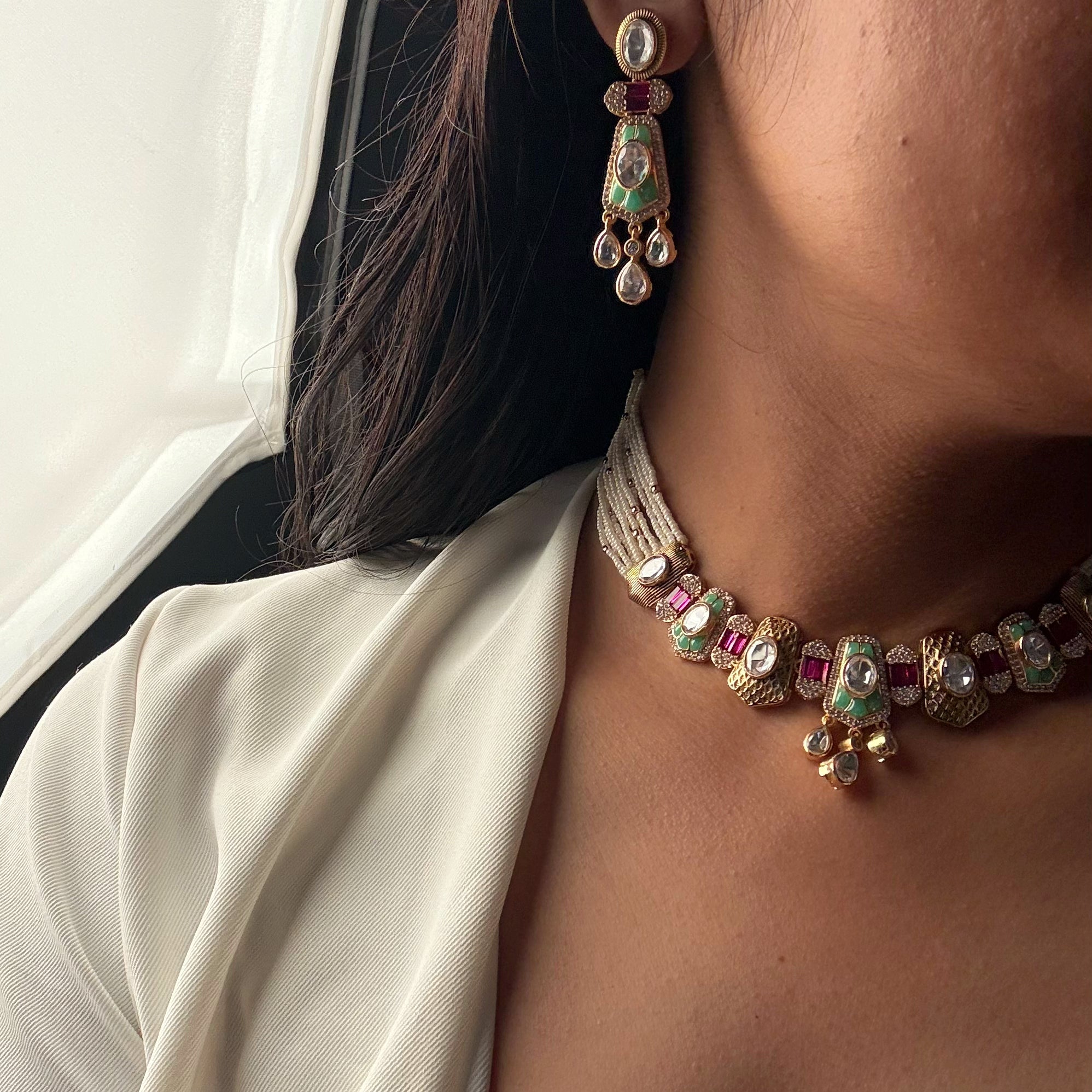 Tanika Polki Designer Necklace Set