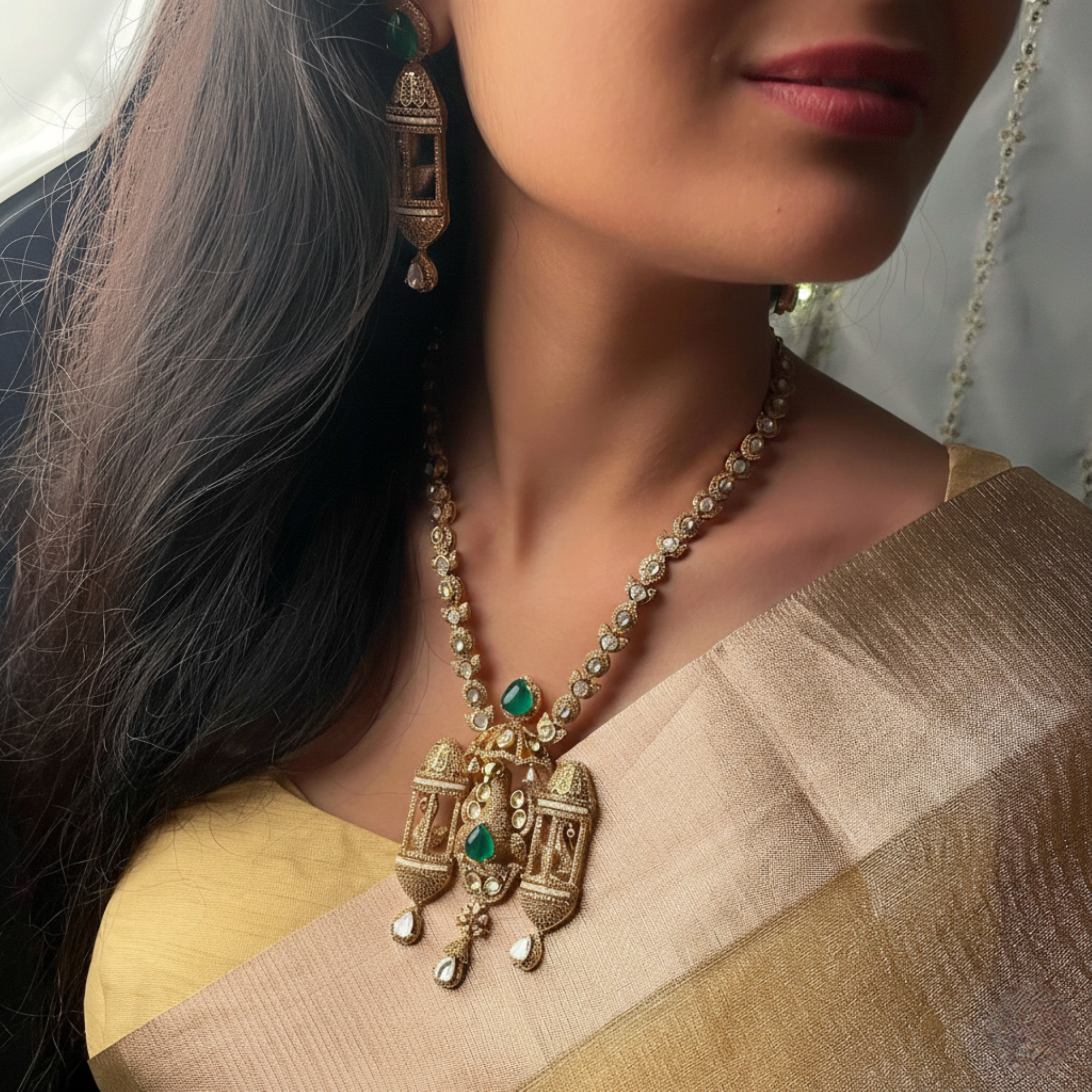 Naveli Moissanite Designer Necklace Set