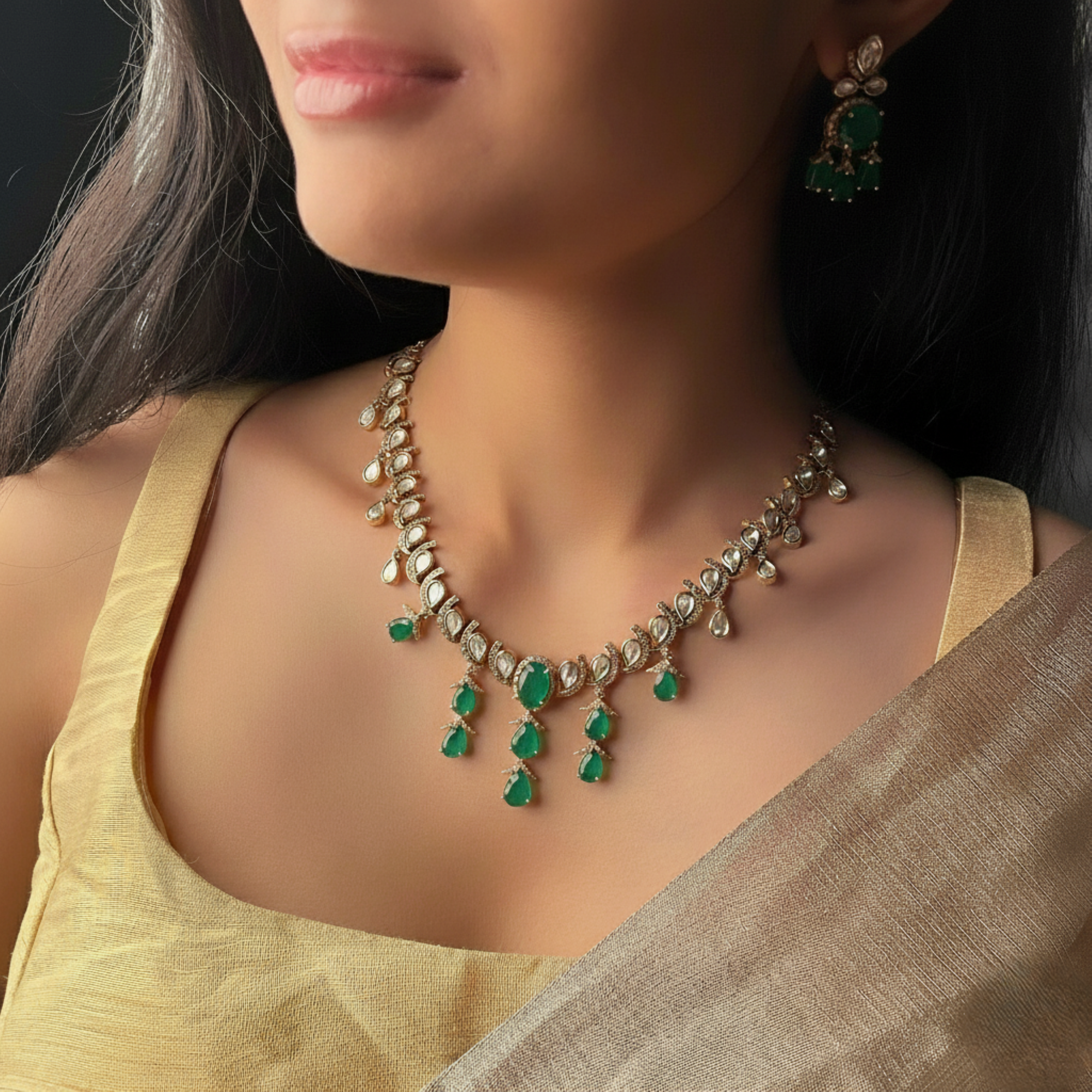 Triana Polki Designer Necklace Set