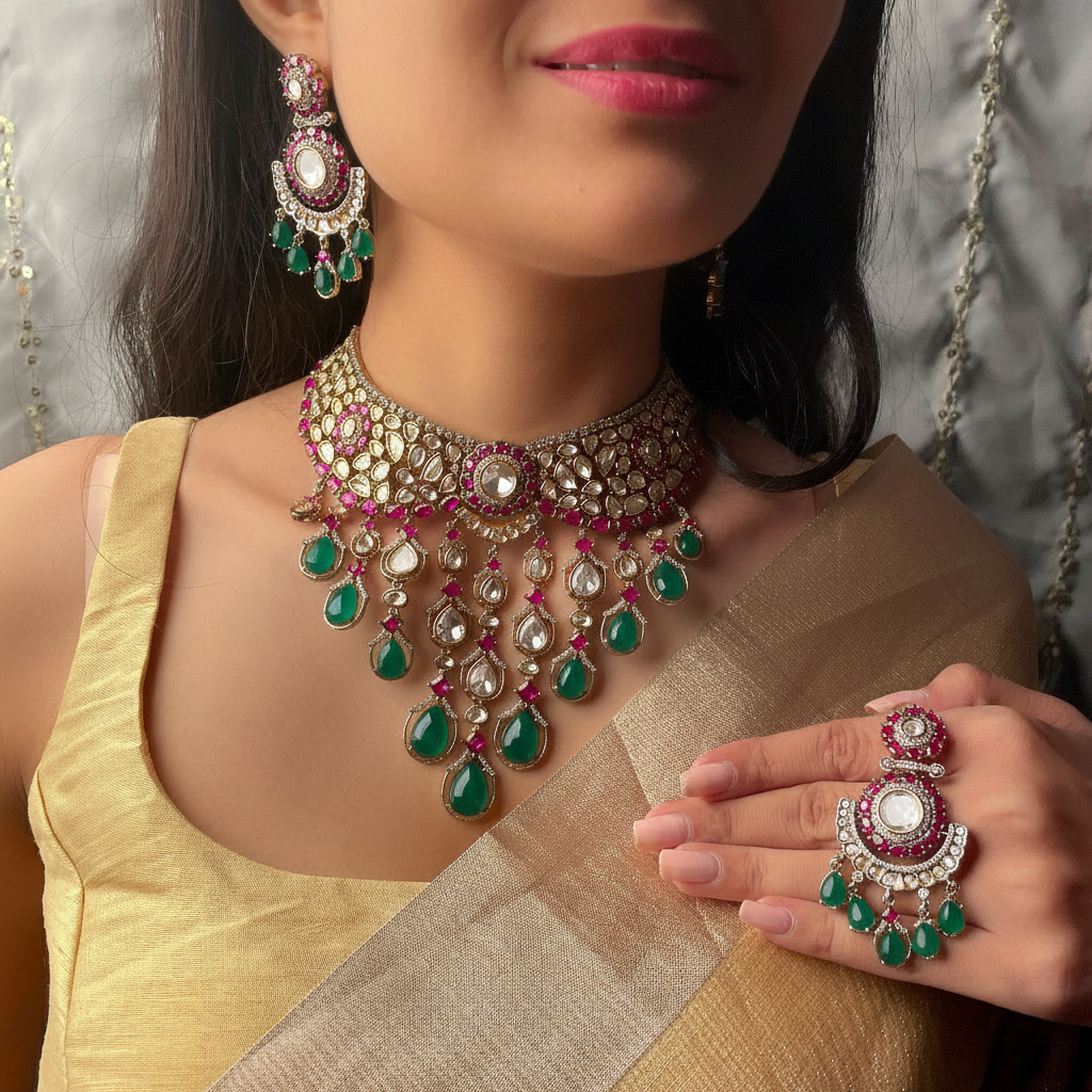Anishi Polki Bridal Choker Set