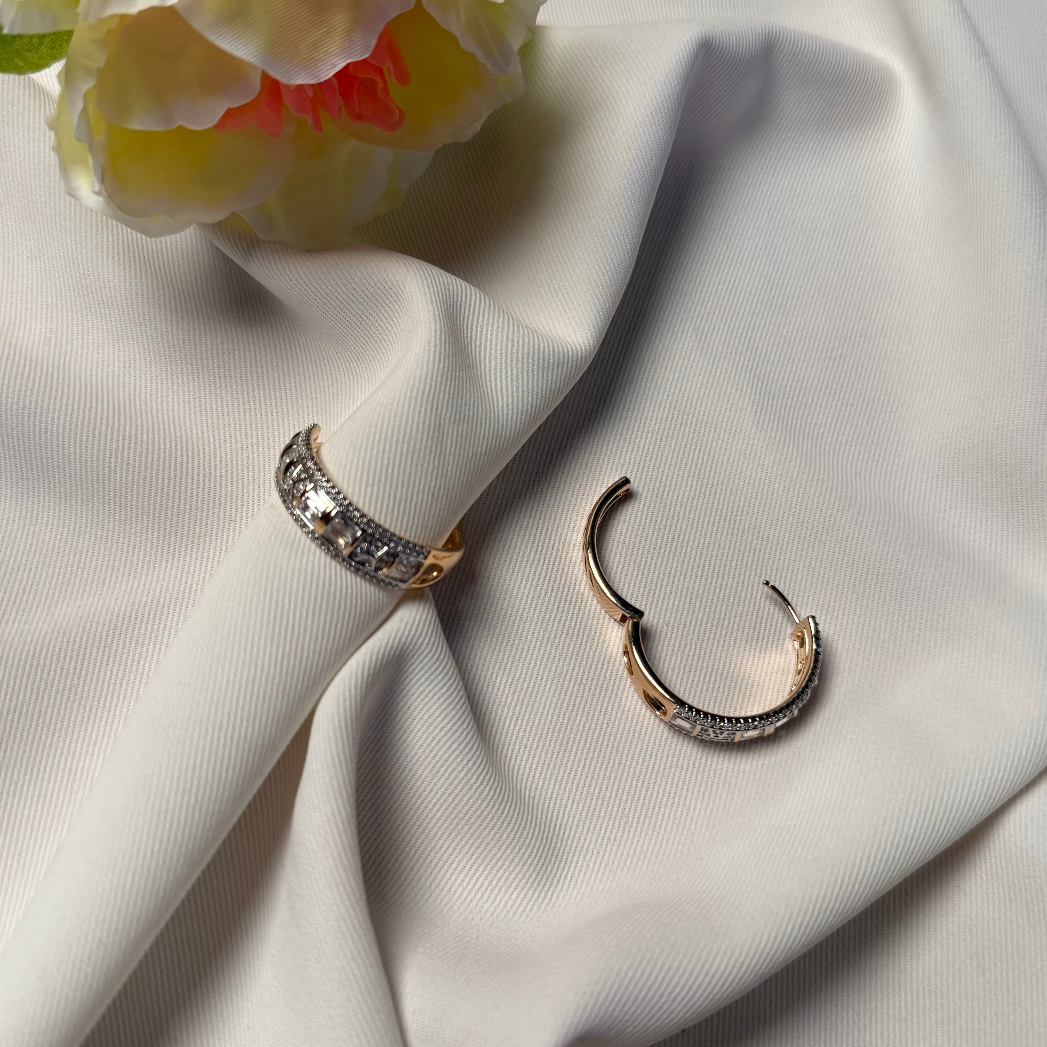 Gianna CZ Designer Hoop Hangings