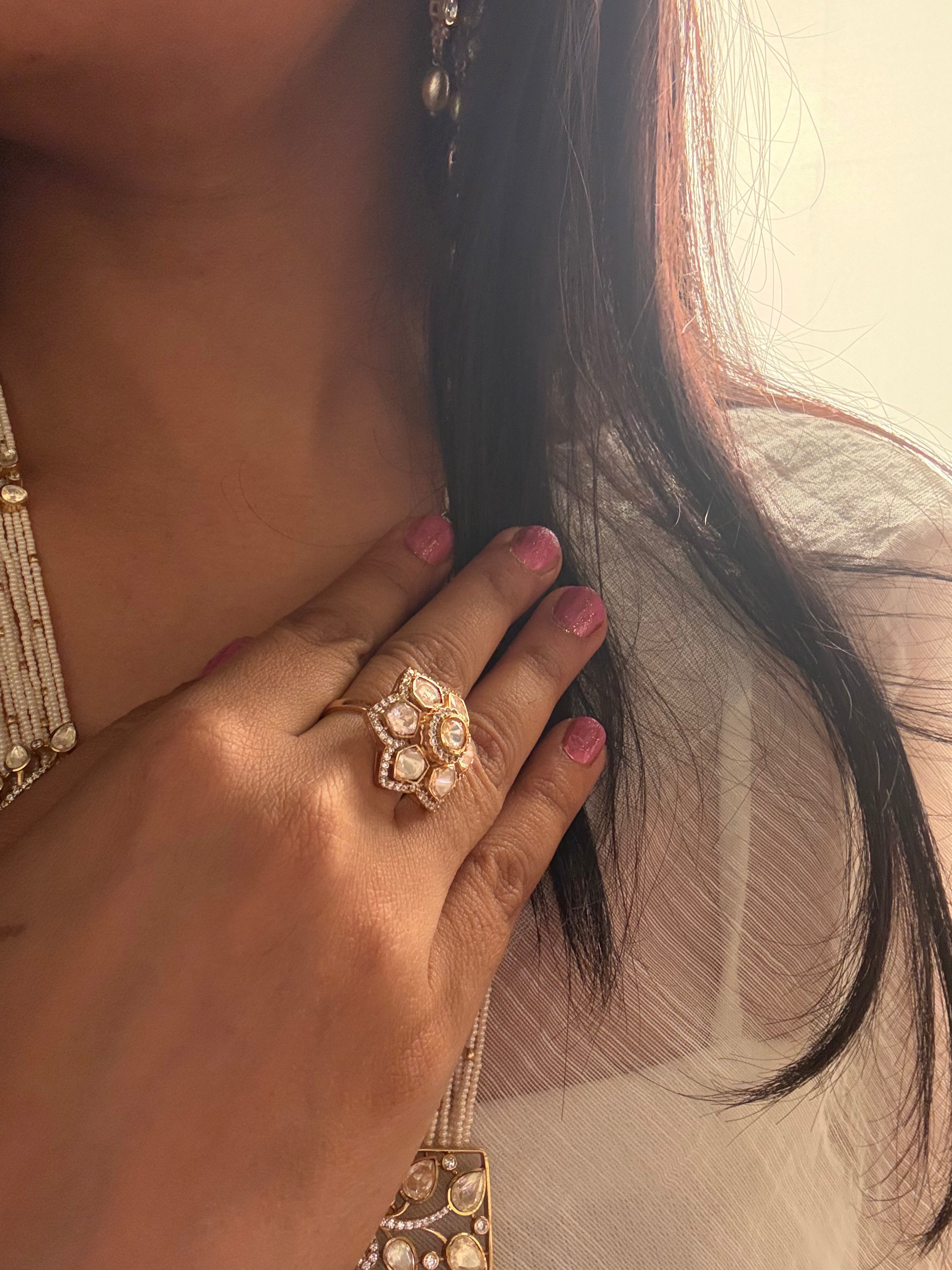 Esha Moissanite Designer Ring