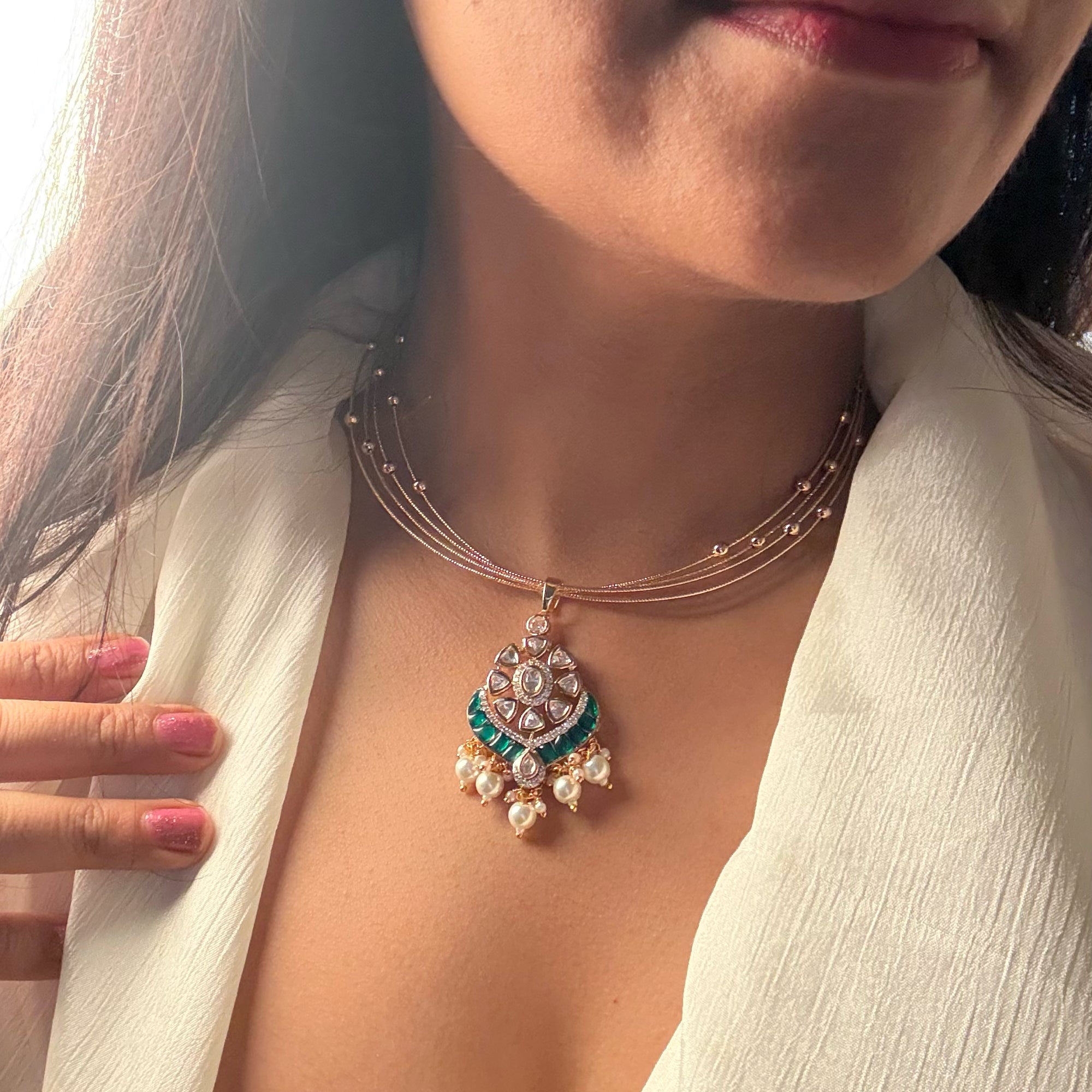 Zara Polki Husli Necklace Set