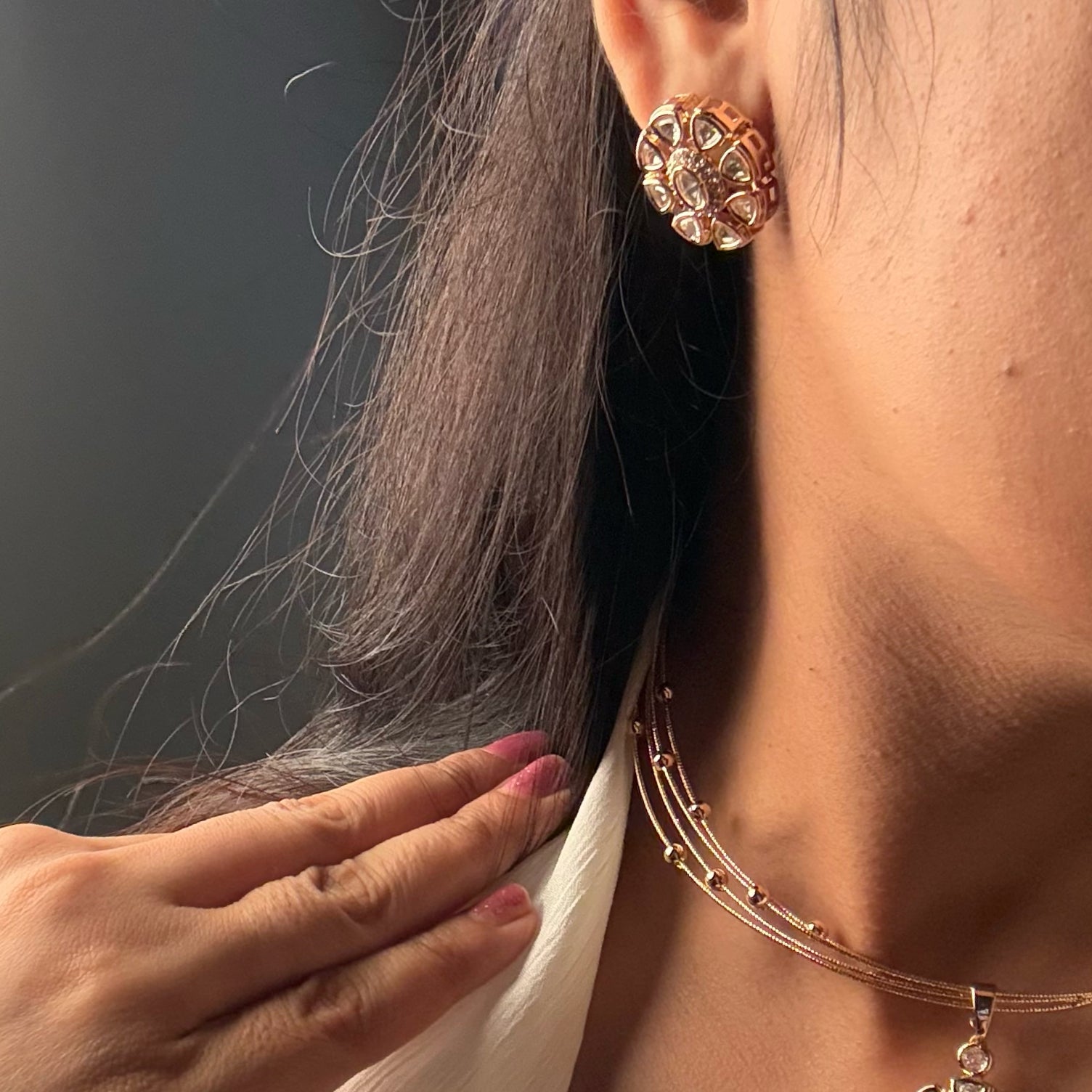 Zara Polki Husli Necklace Set