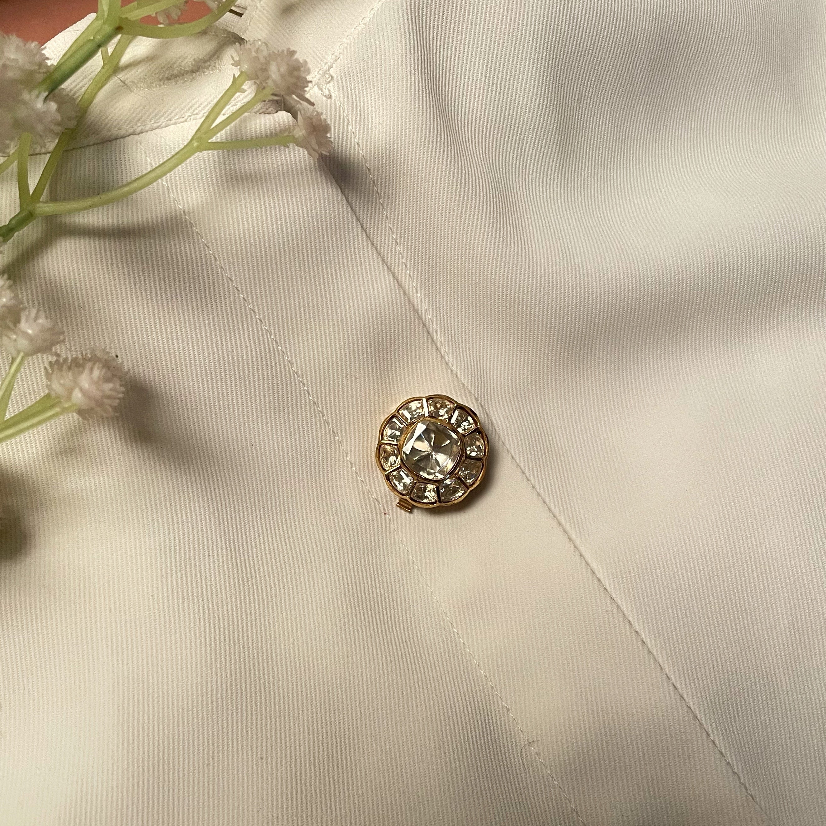 Samay Moissanite Button Cover