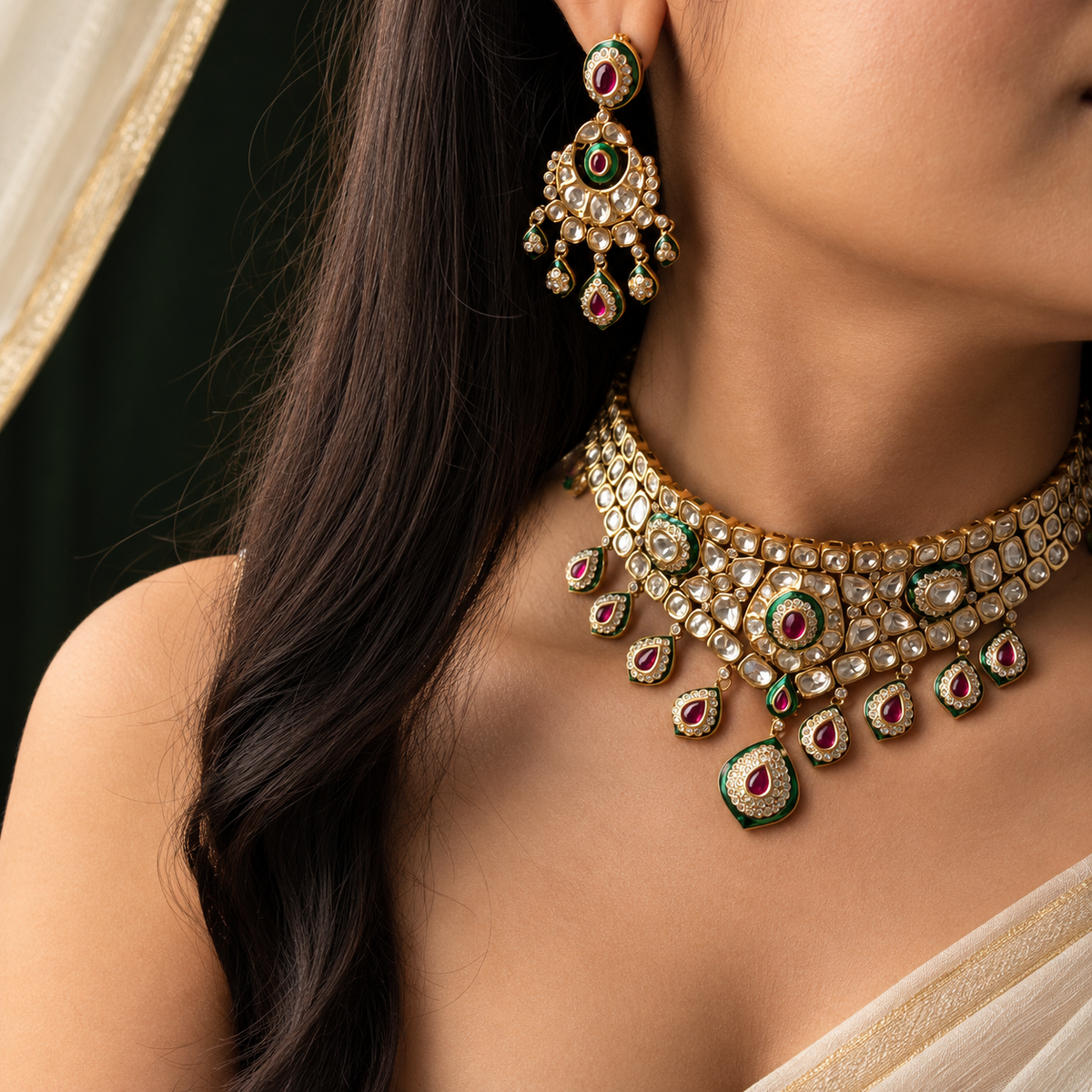 Yashvi Polki Bridal Necklace Set