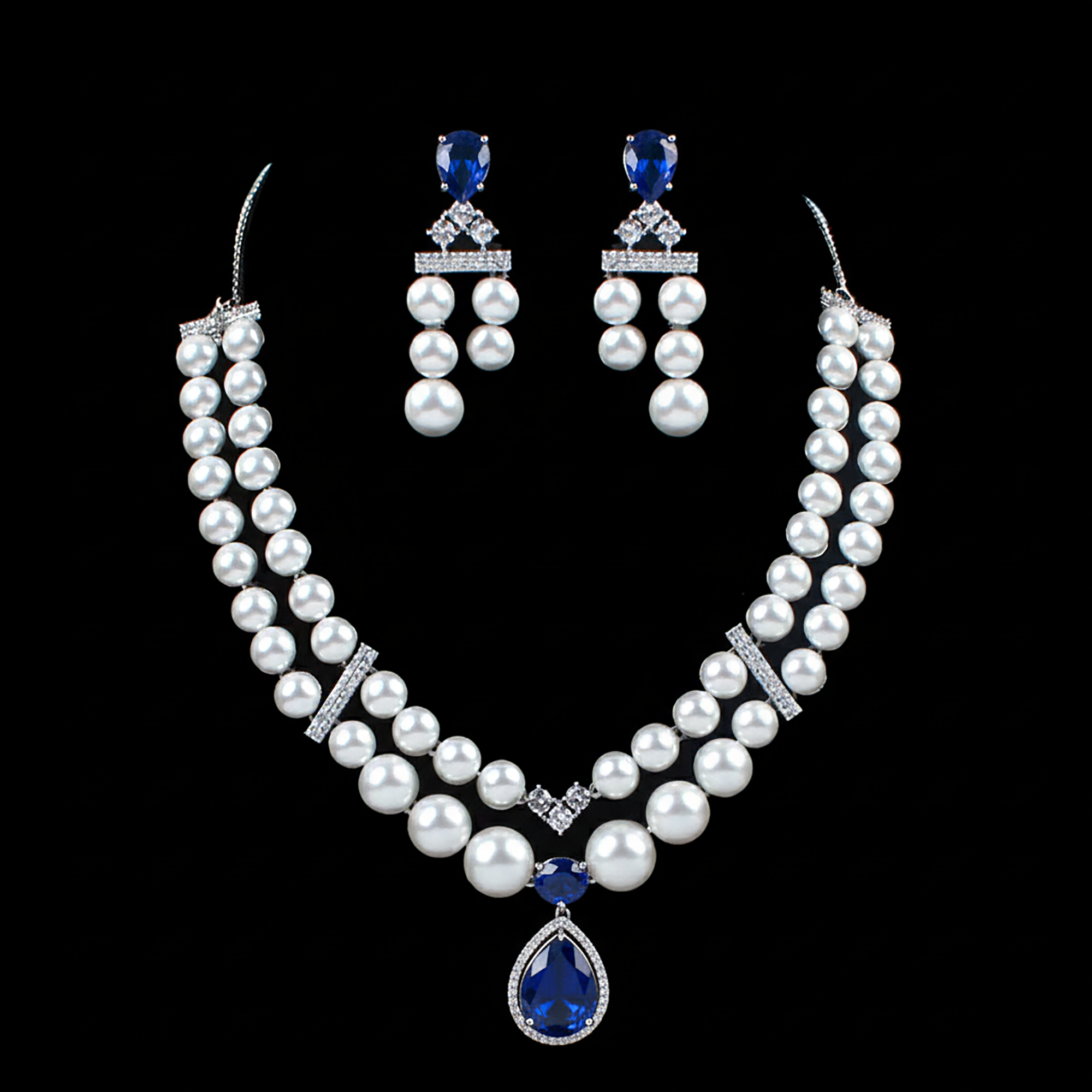 Dovie Layered CZ Designer Necklace Set