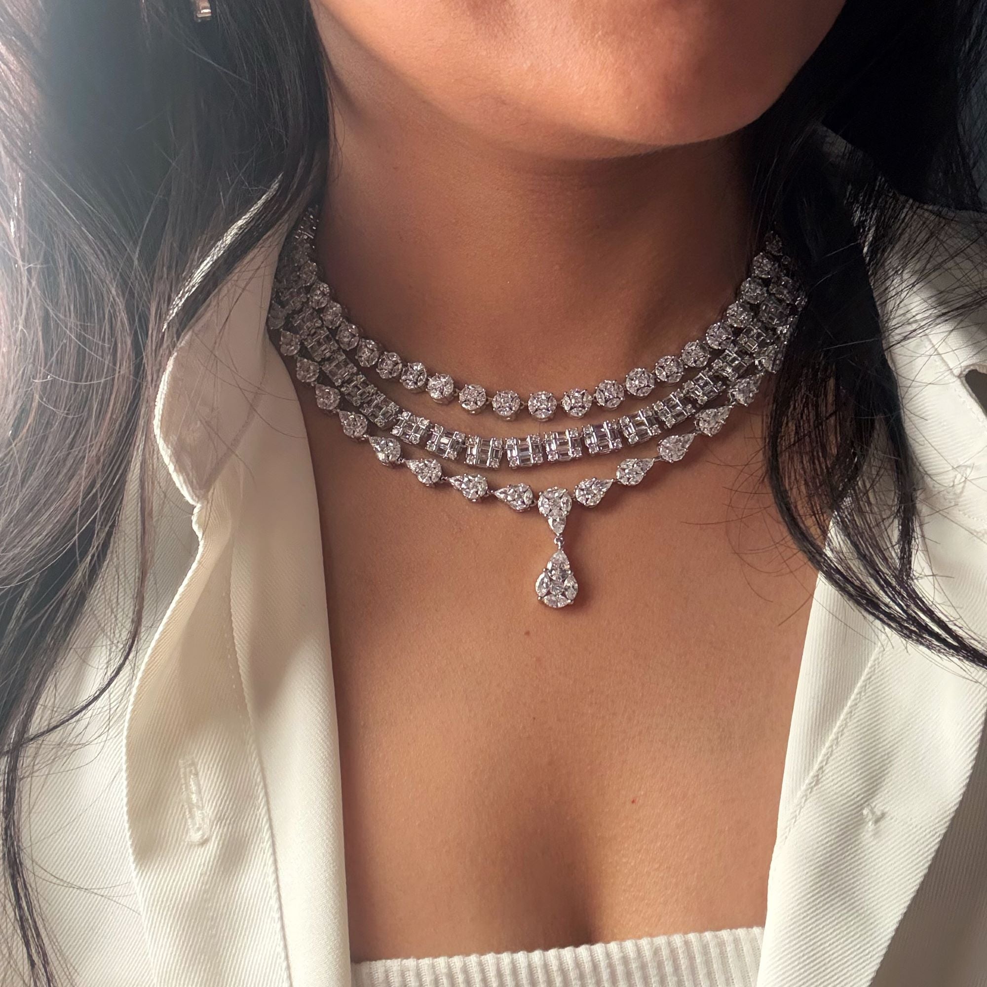 Esha Triple Layered Designer Necklace Set