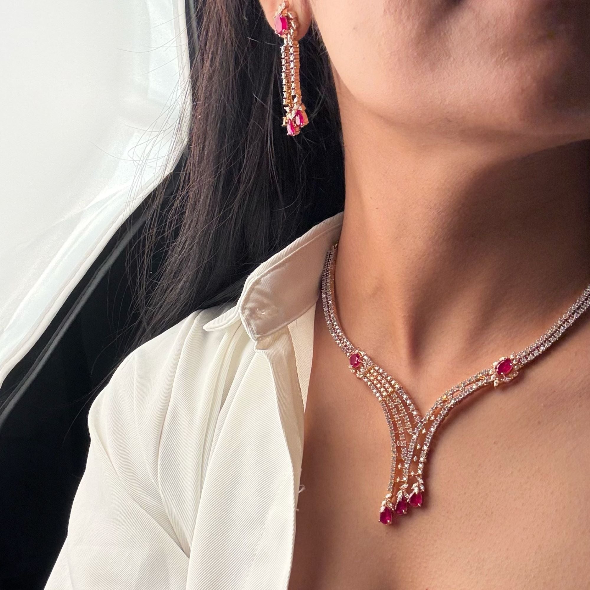 Sandhya CZ Designer Necklace Set