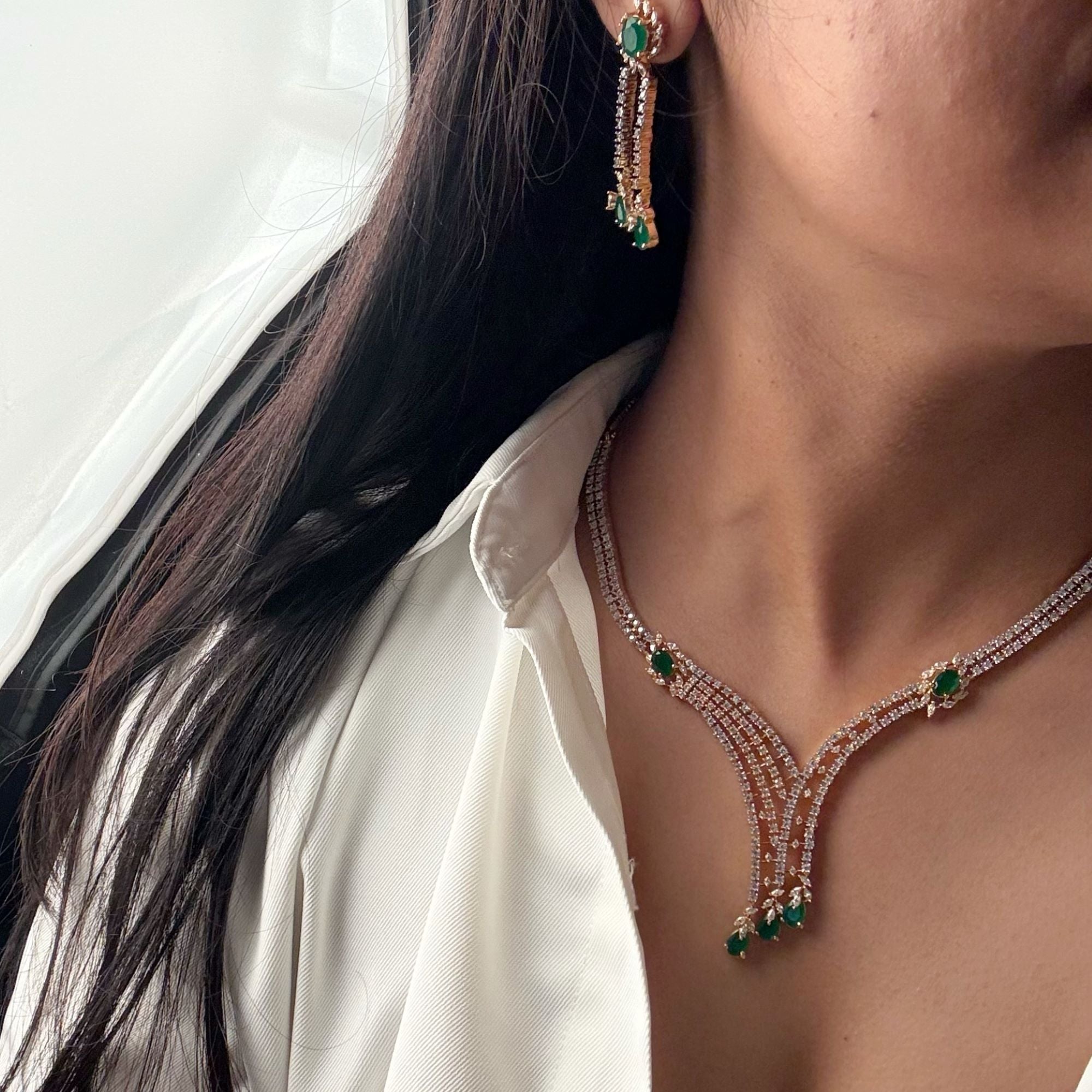 Sandhya CZ Designer Necklace Set