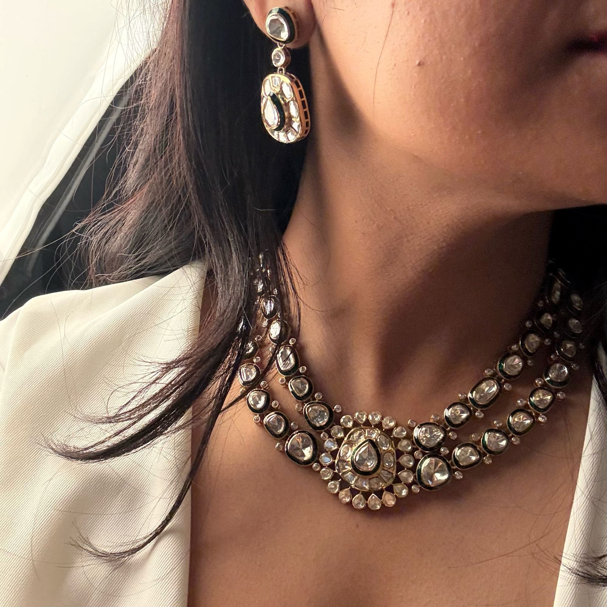 Taani Moissanite Layered Neckalce Set