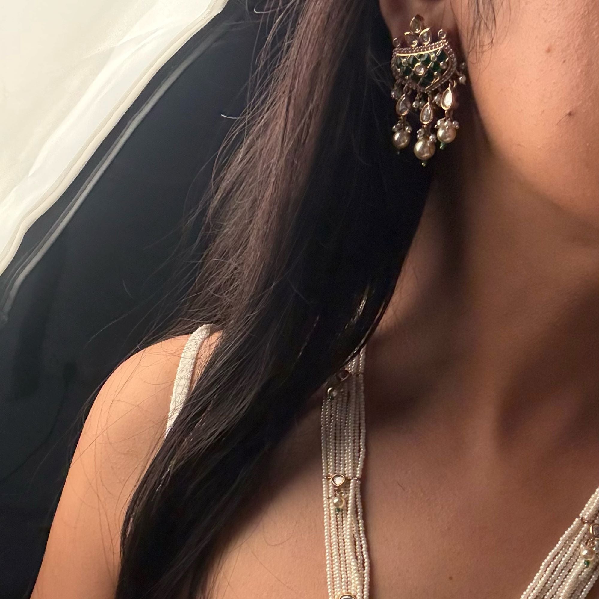 Anaya Polki Long Necklace Set