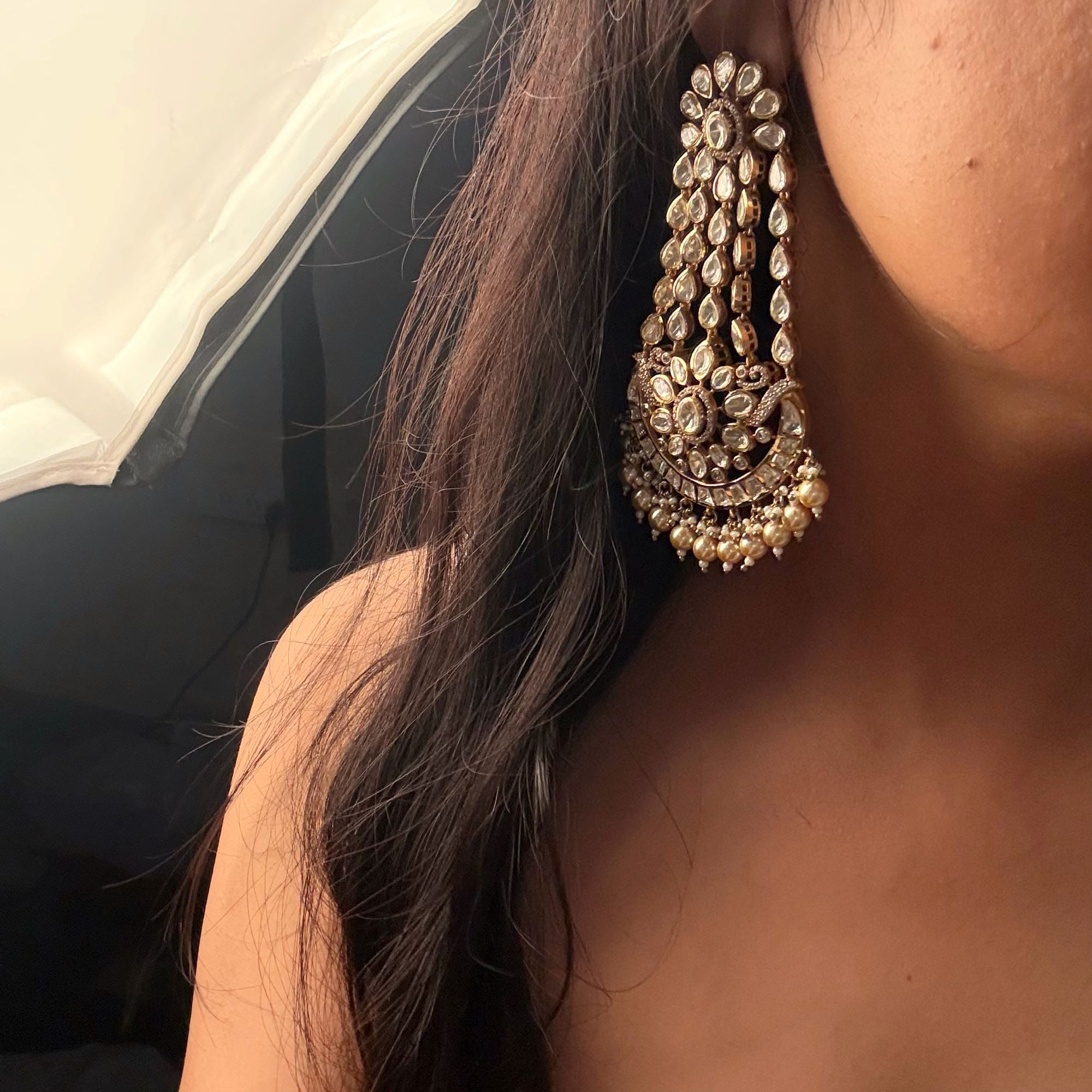 Madhubala Moissanite Designer Chandbali