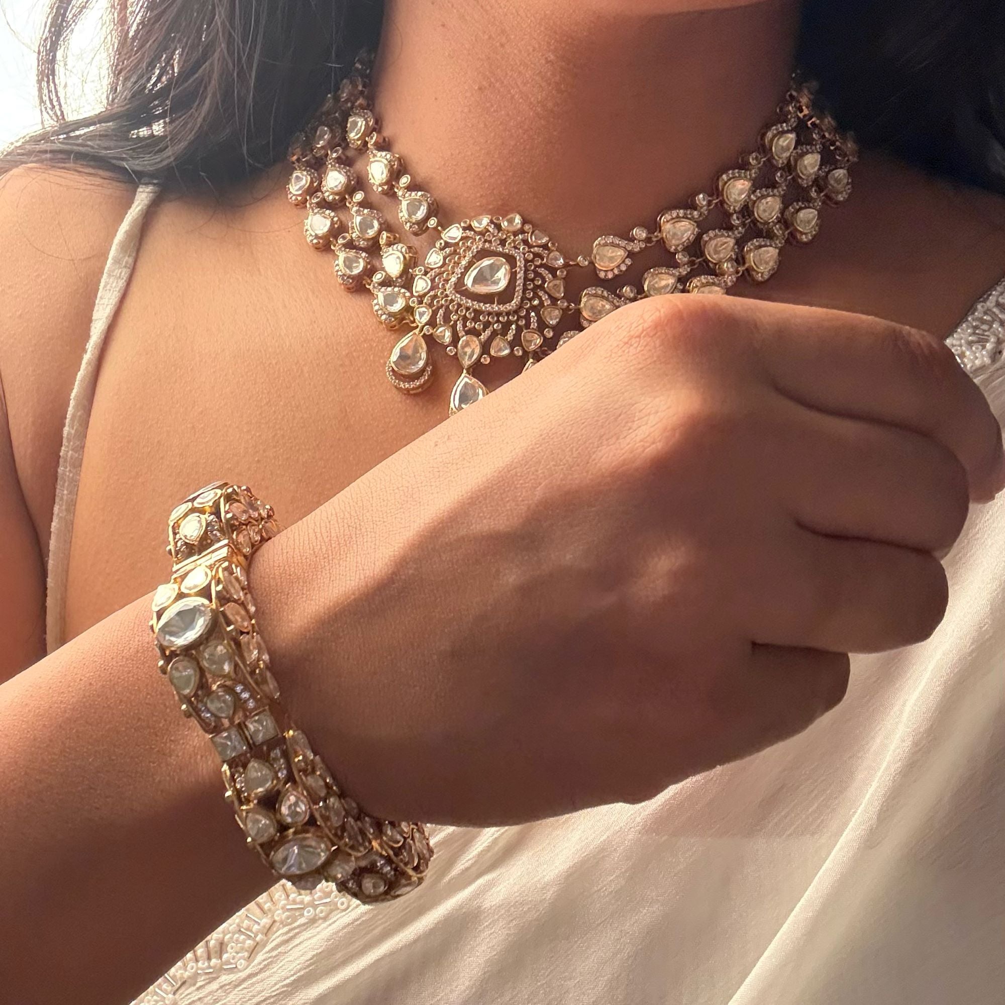 Madhubala Moissanite Pacheli Bracelete