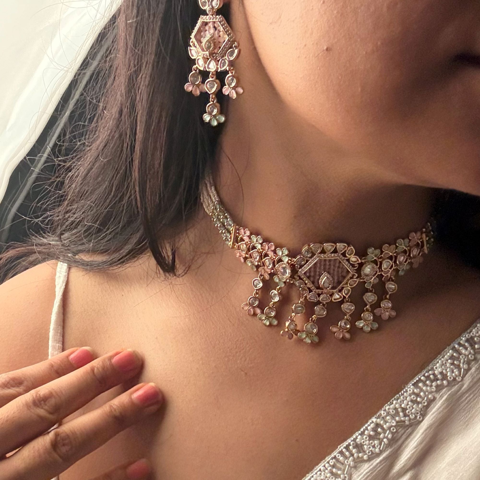 Urmi Pastel Polki Choker Set