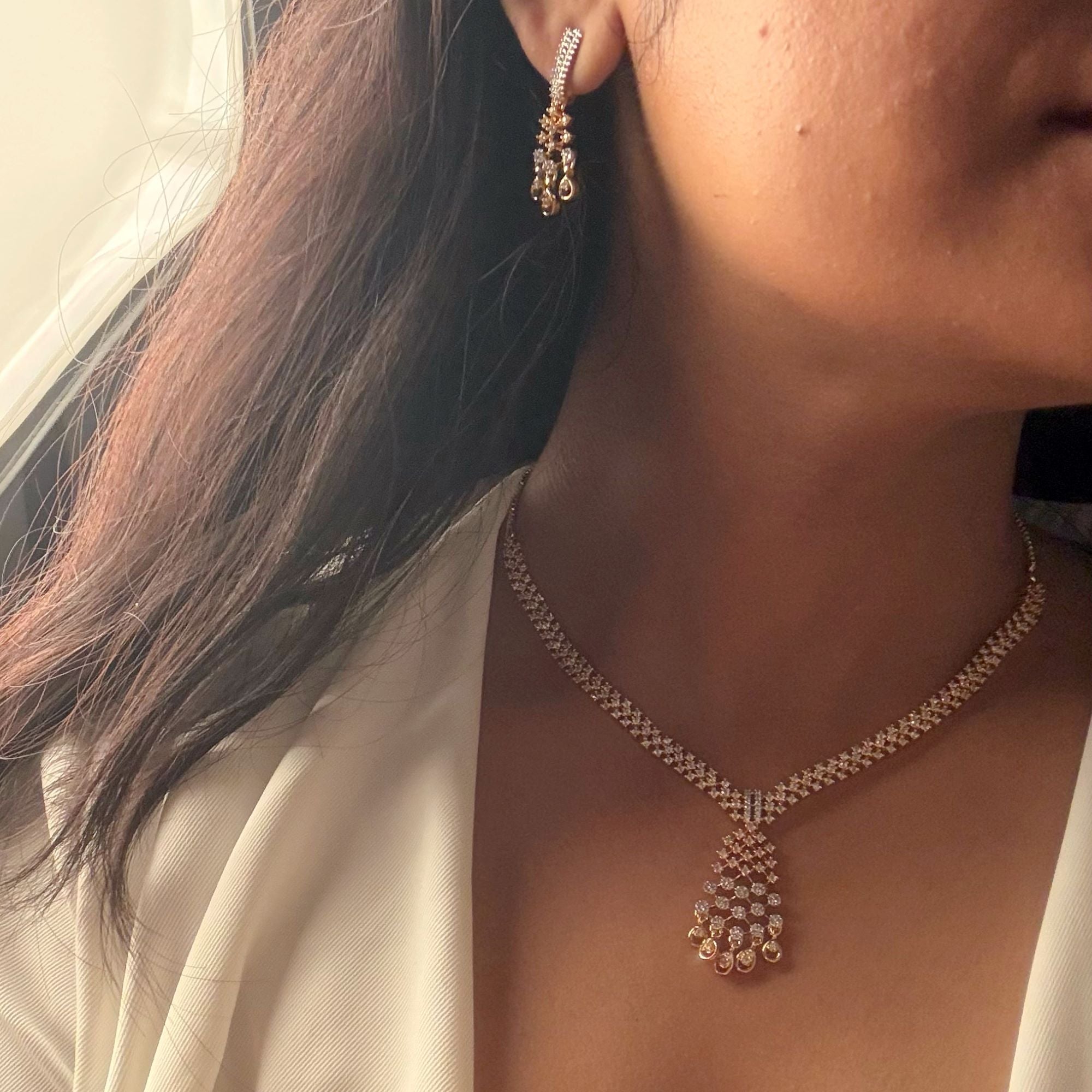 Ria CZ Designer Necklace Set