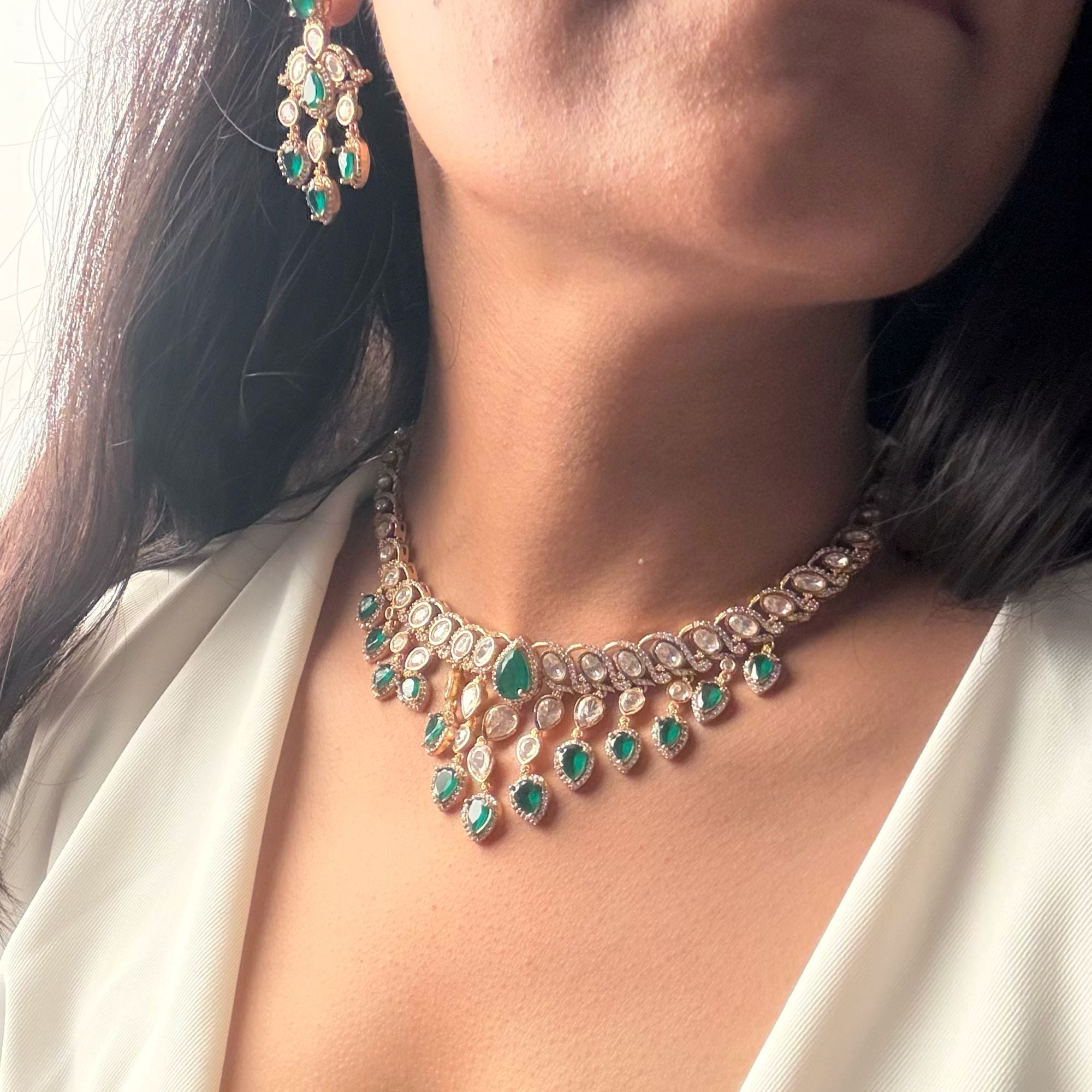 Charvi Moissanite Designer Necklace Set