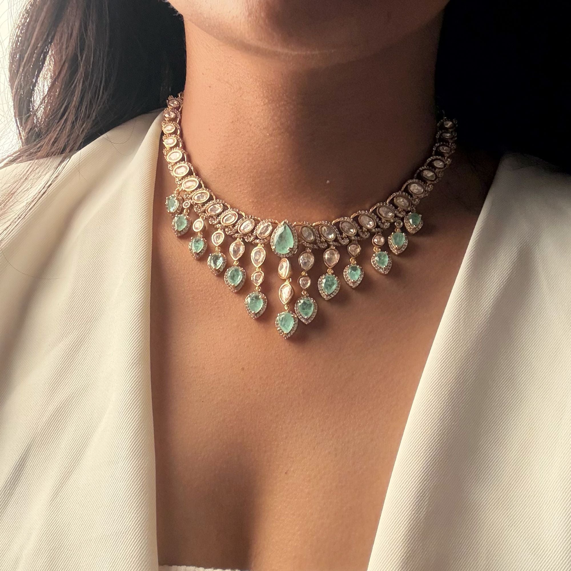 Charvi Moissanite Designer Necklace Set