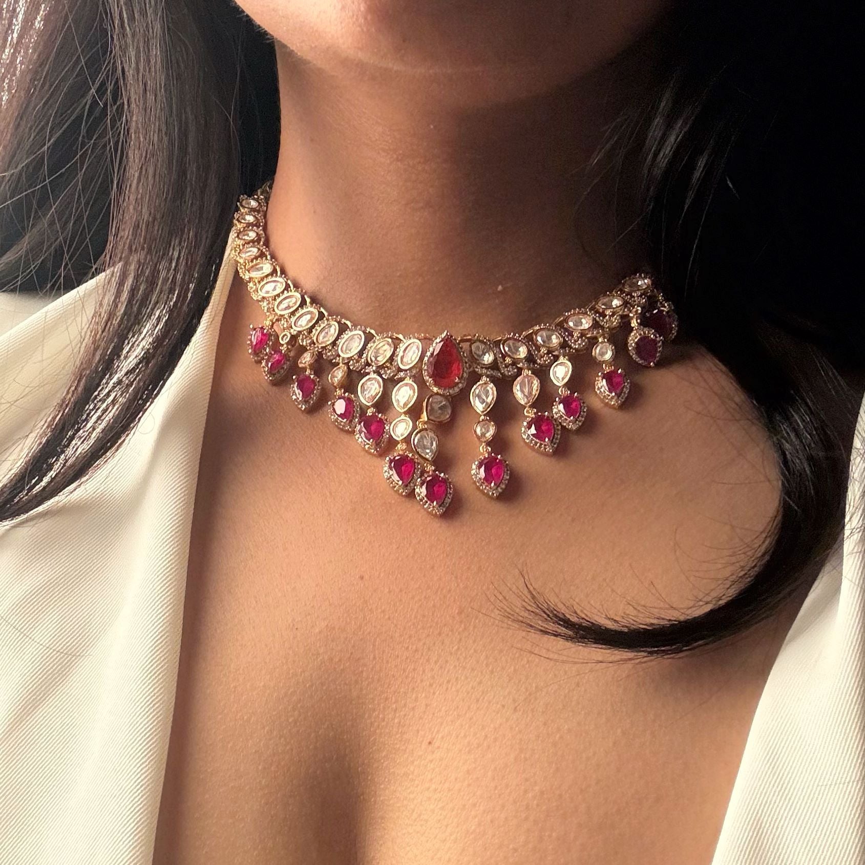 Charvi Moissanite Designer Necklace Set