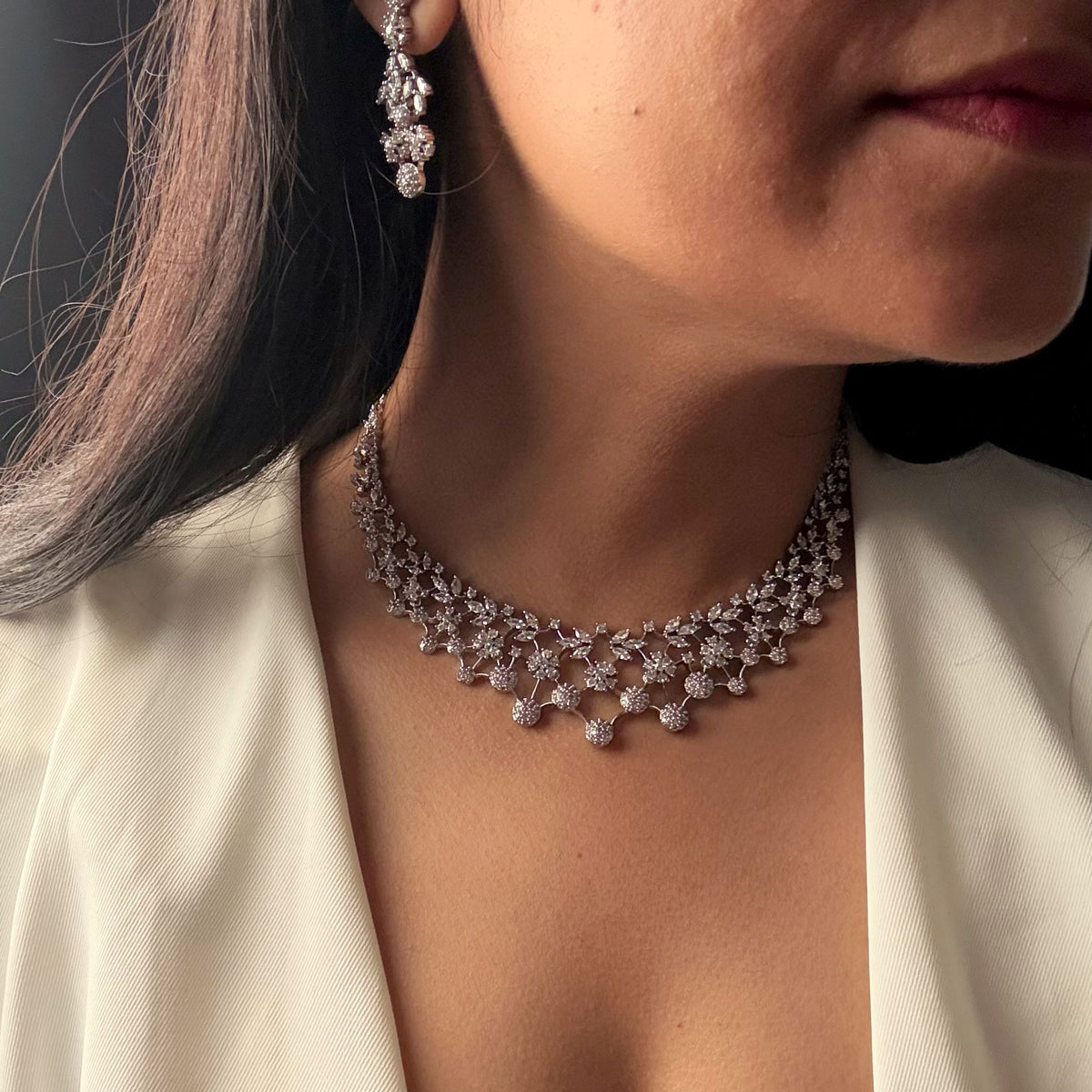 Ella CZ Designer Necklace Set