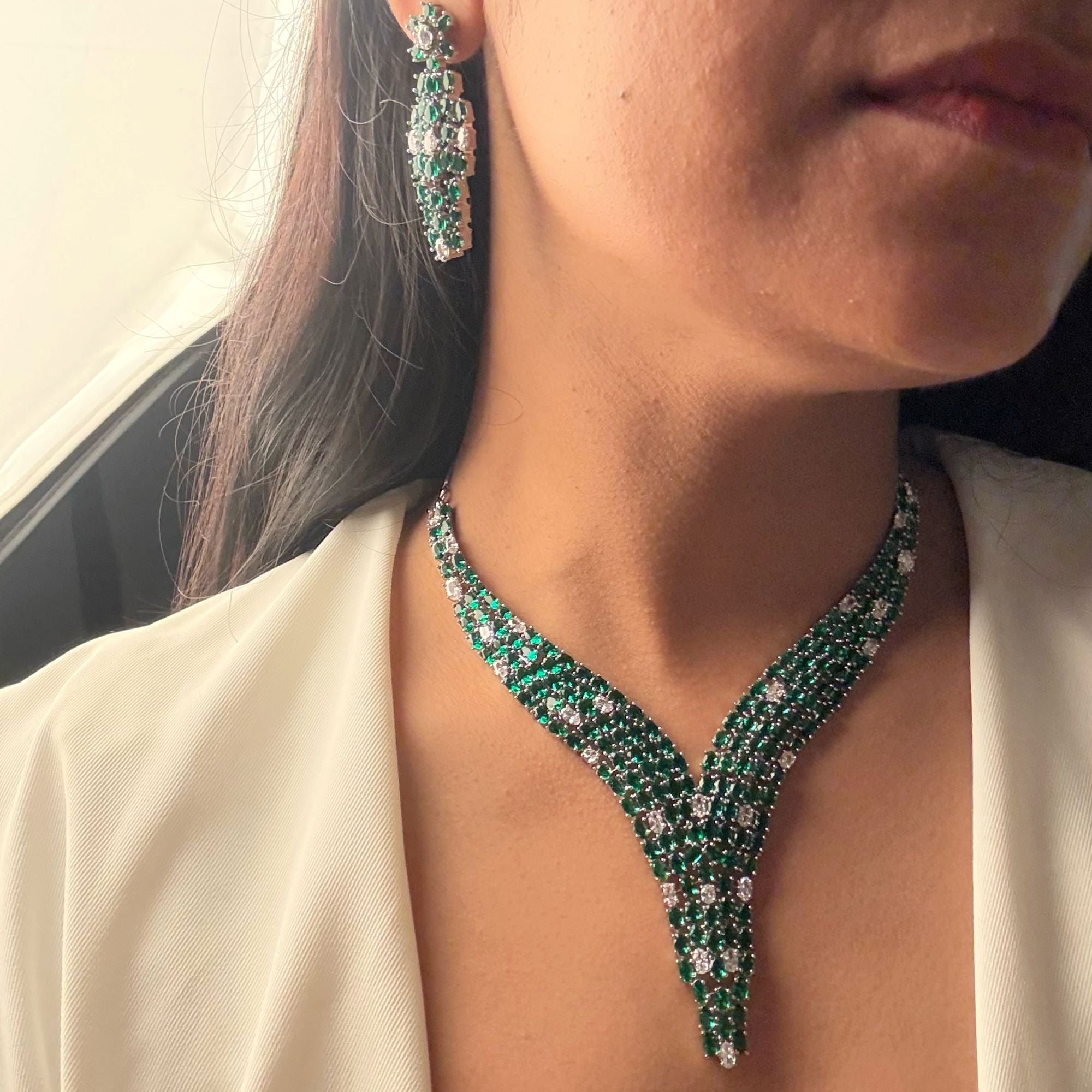 Ryla CZ Designer Necklace Set