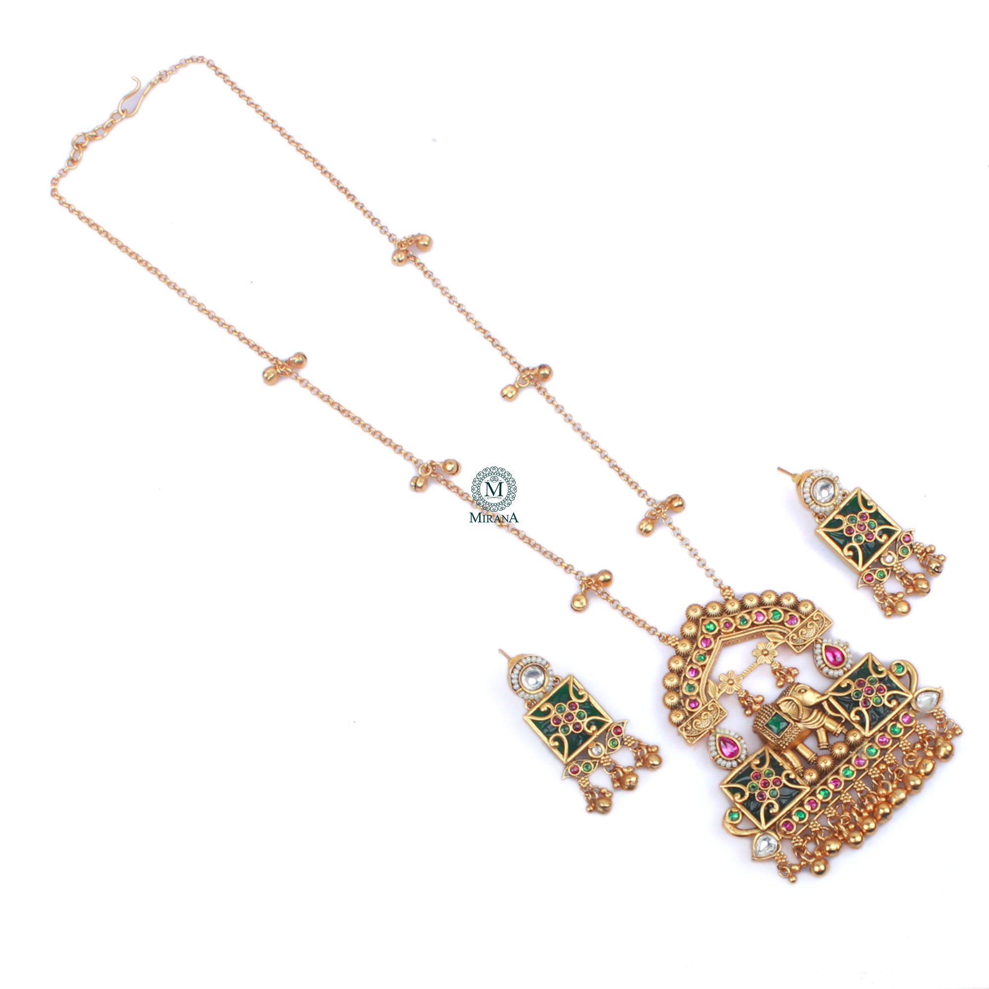 Dhanishi Antique Long Designer Necklace Set