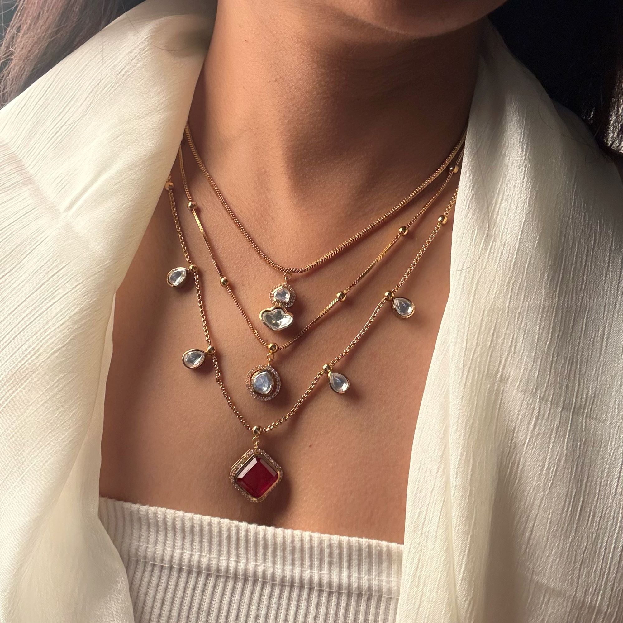 Fabina Triple Layered Necklace Set