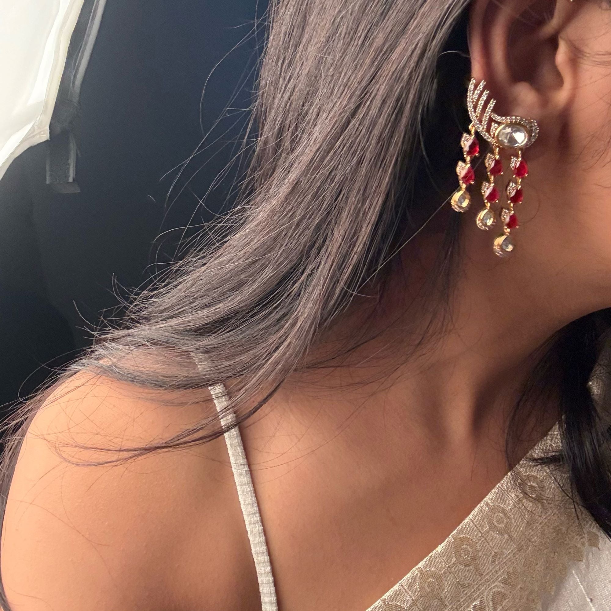 Tarashi Polki Designer Earcuffs