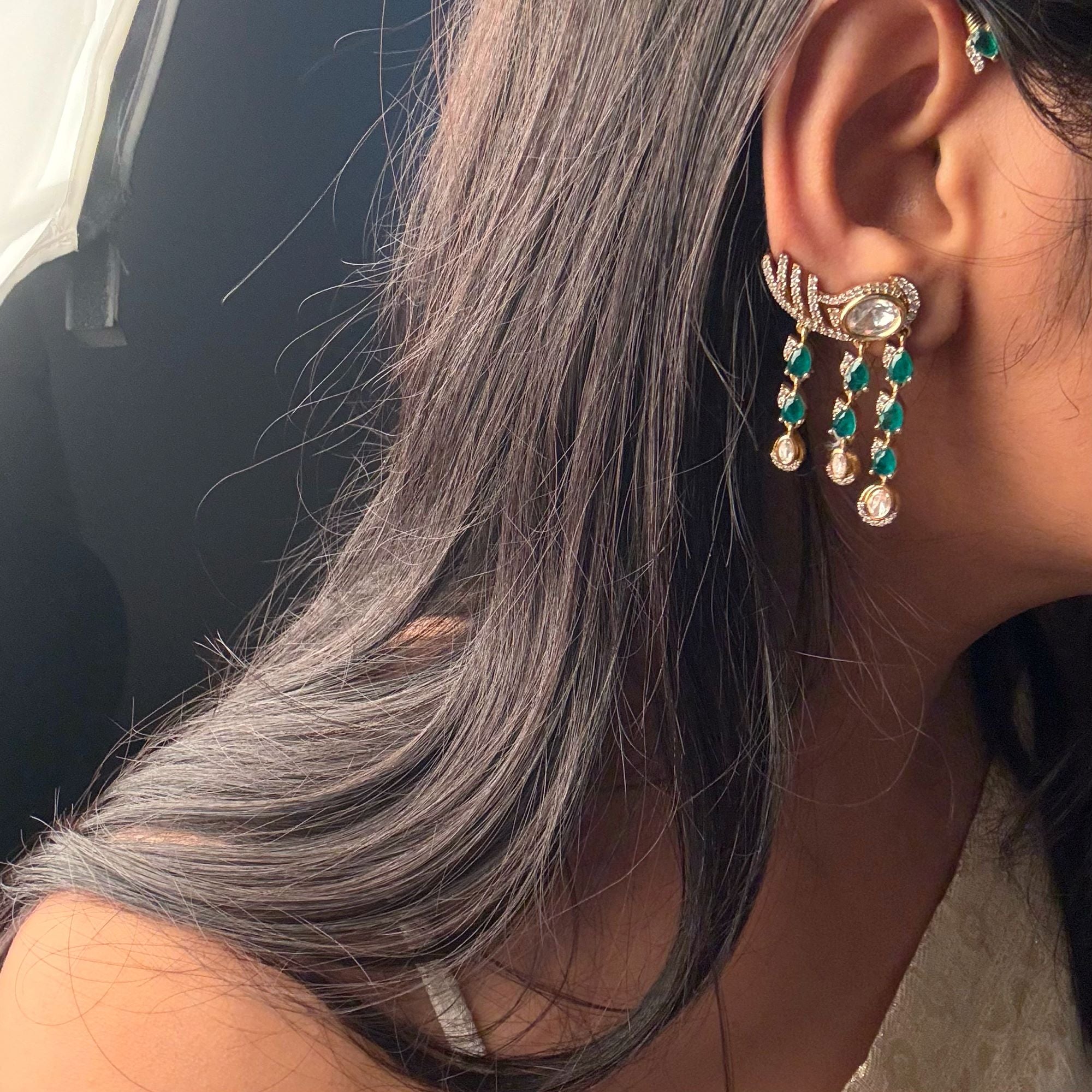 Tarashi Polki Designer Earcuffs