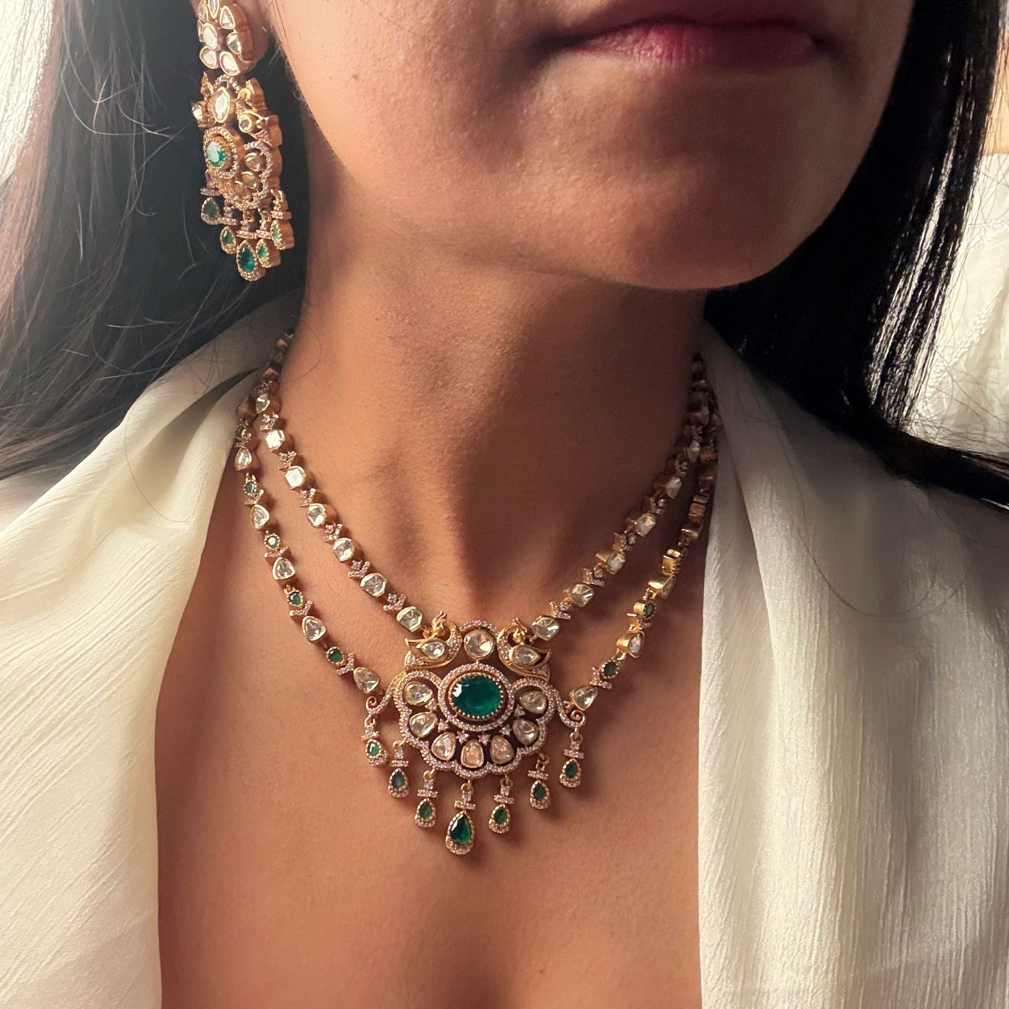 Ramisha Mmoissanite Layered Necklace Set
