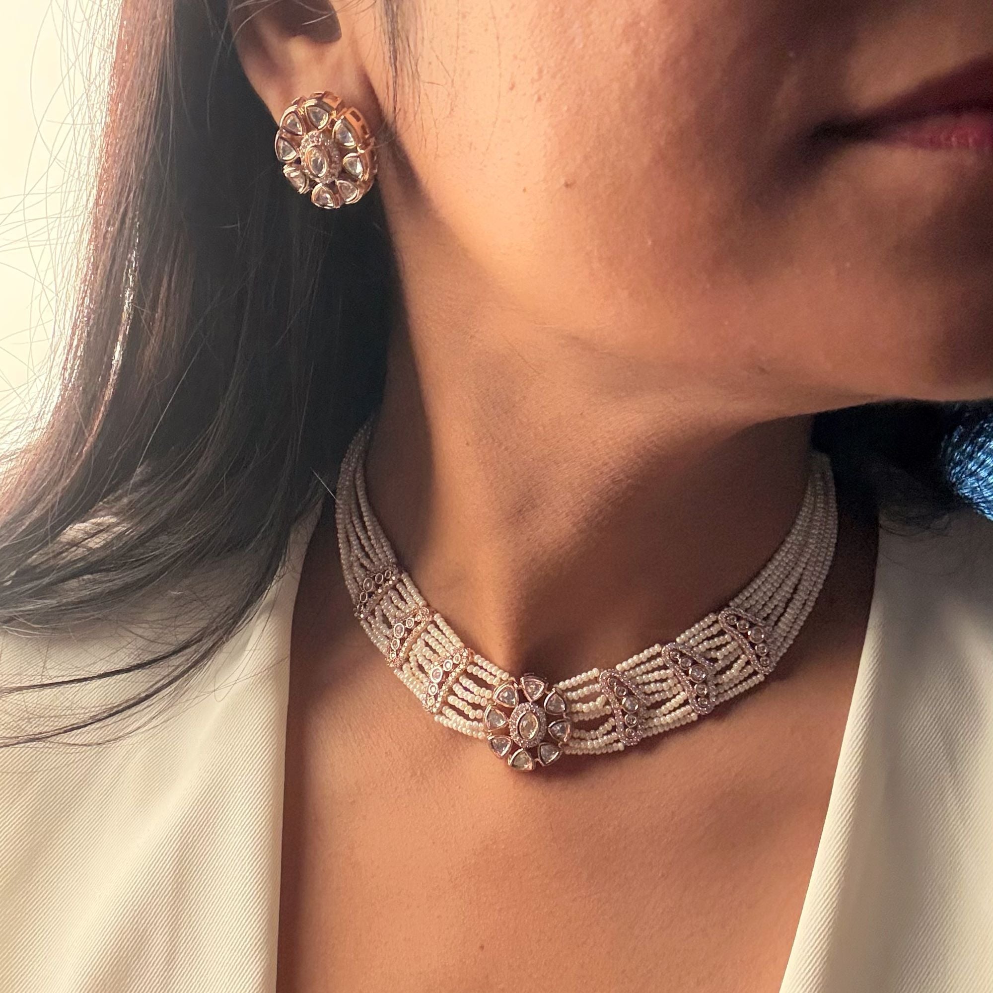 Mishti Pearl Polki Choker Set
