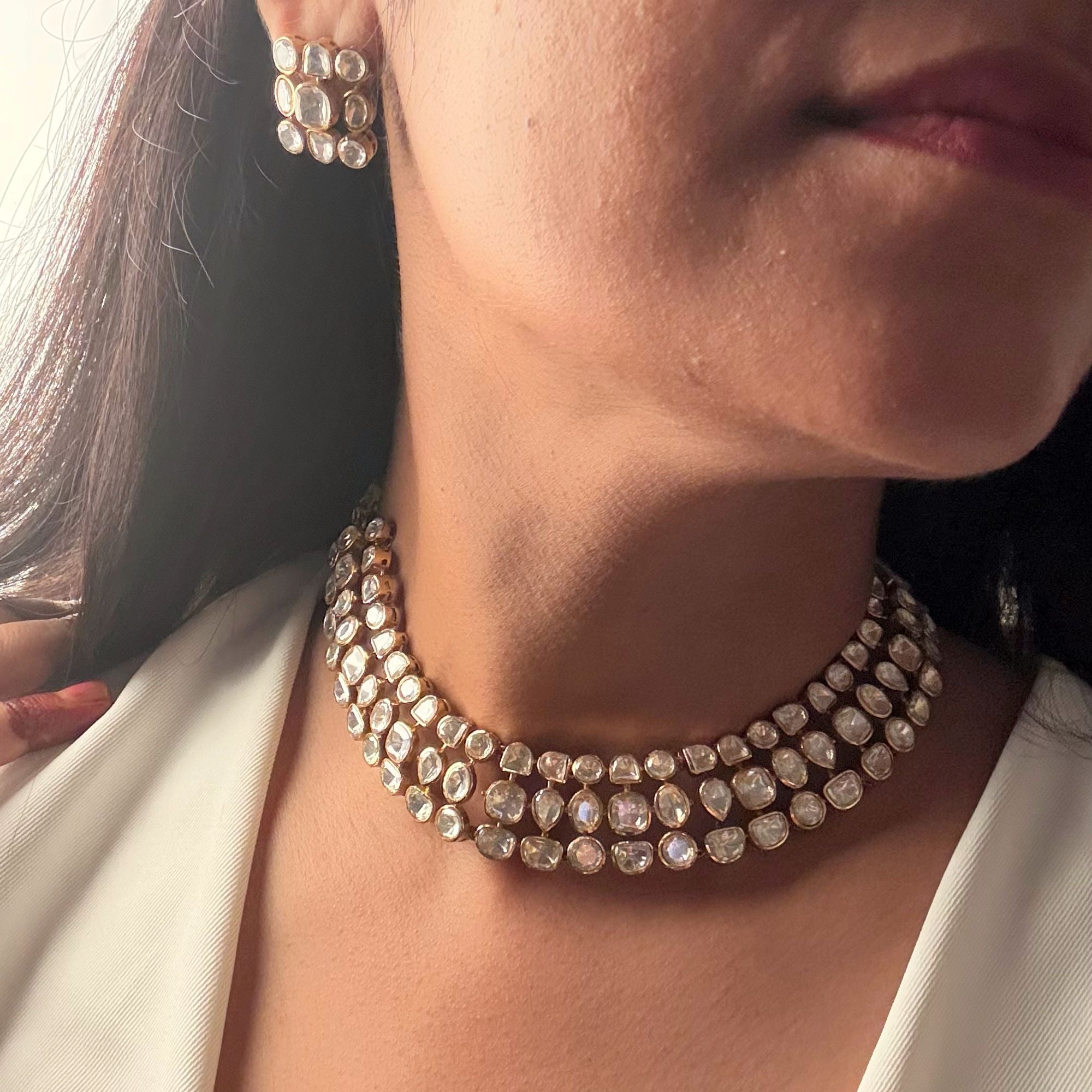 Jaanshi Moissanite Designer Necklace Set