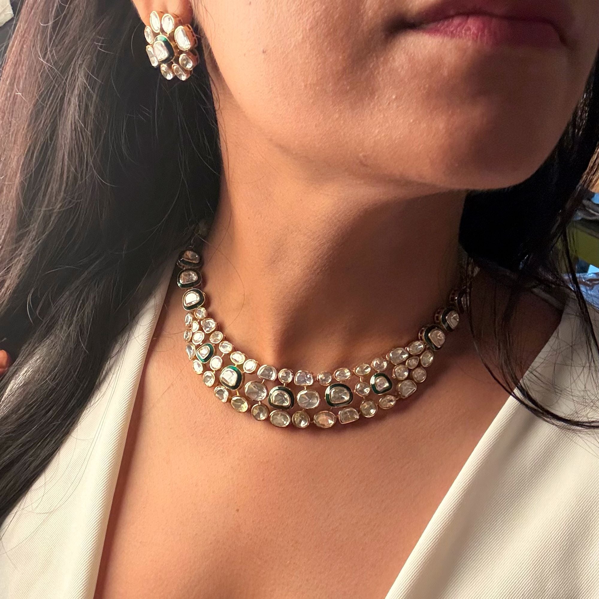 Rashmika Moissanite Designer Necklace Set