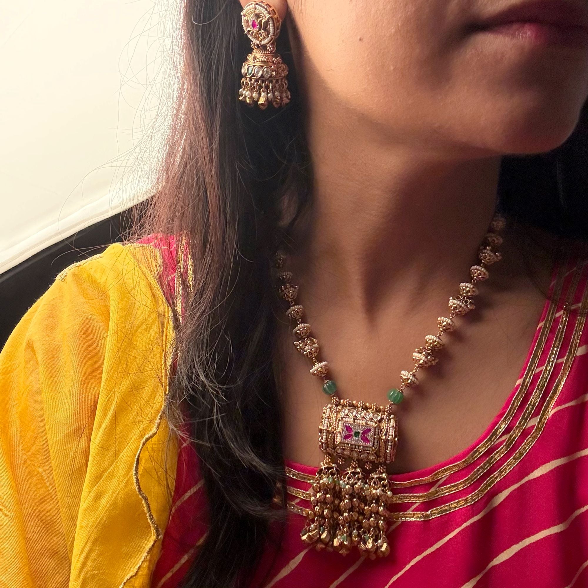 Dholna Antique Designer Necklace Set