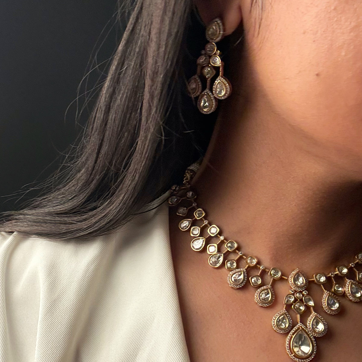 Eshi Polki Designer Necklace Set
